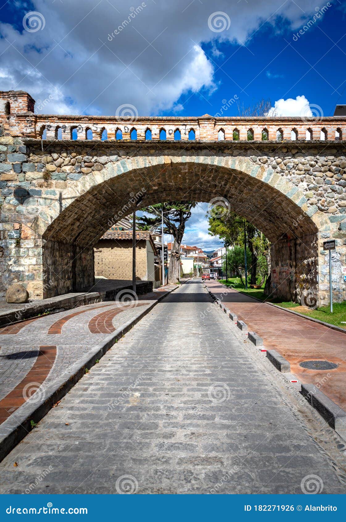 old broken bridge in cuenca, ecuador.