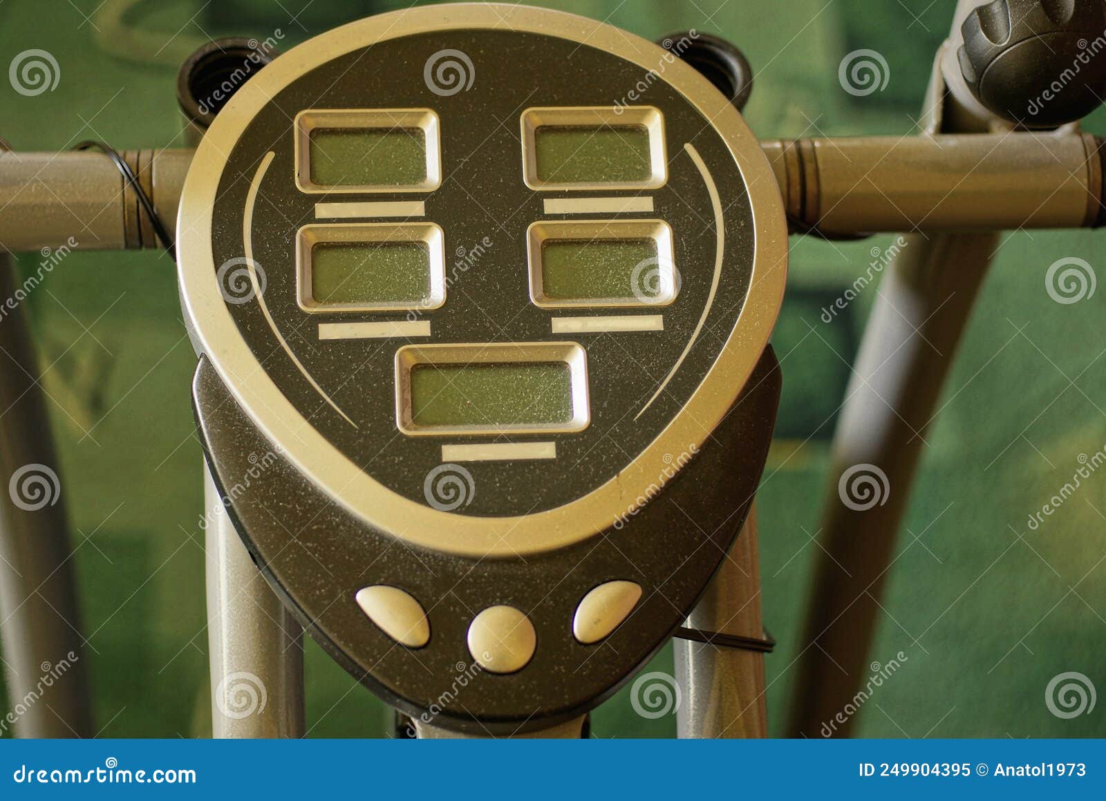 One Black Electronic Display with the Buttons of a Bicycle Simulator in