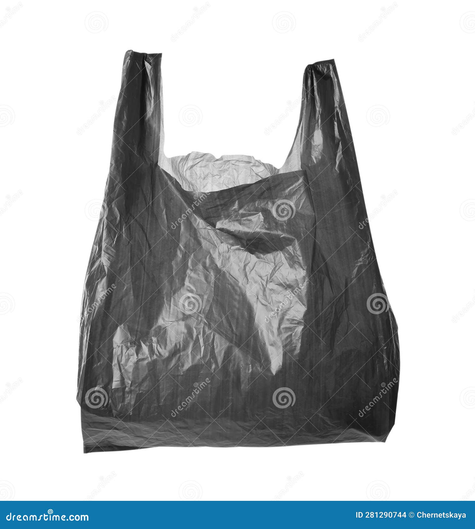One Black Plastic Bag Isolated on White Stock Photo Image of ecology