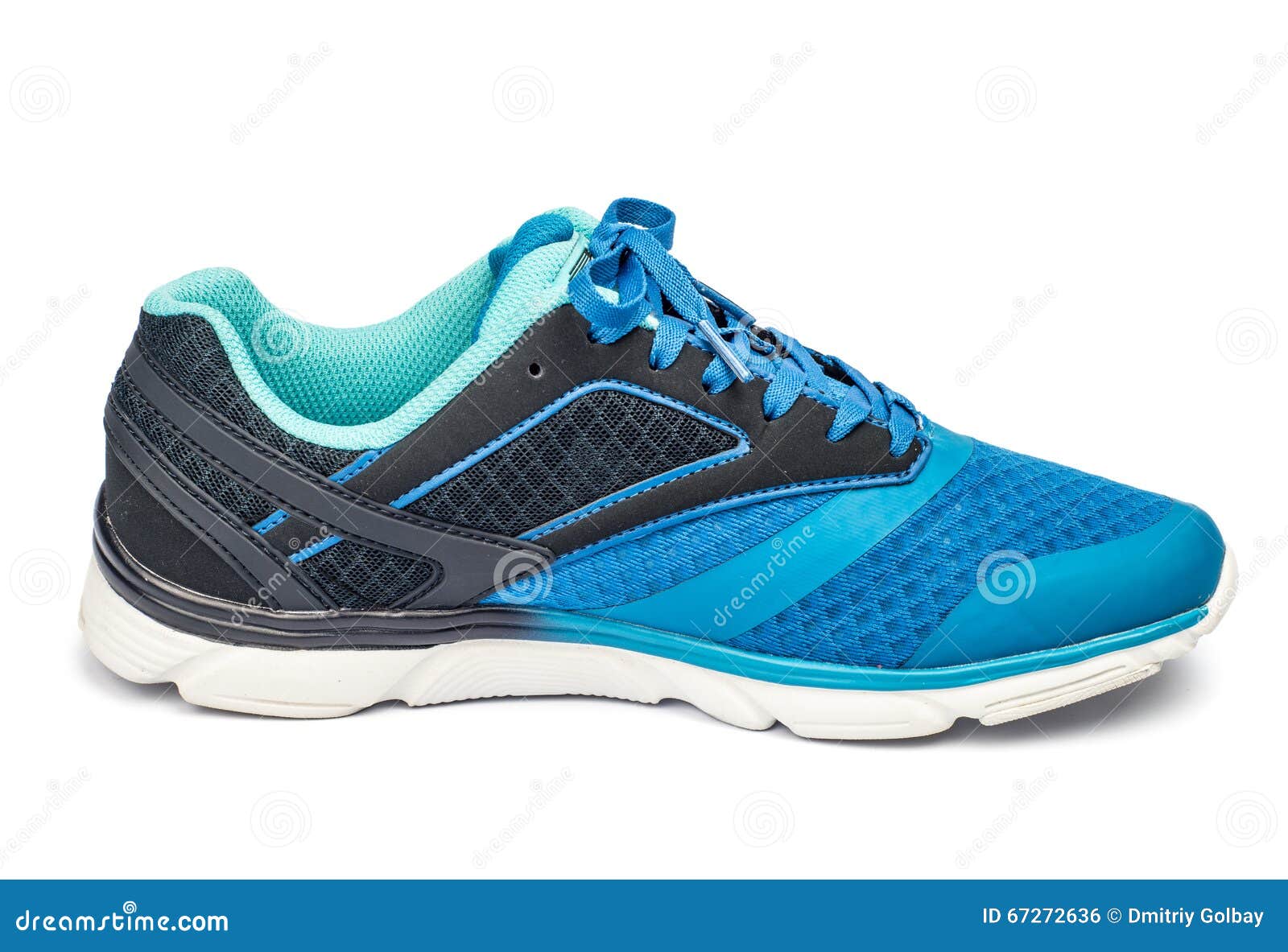 One blue tennis shoe stock photo. Image of white, background - 67272636