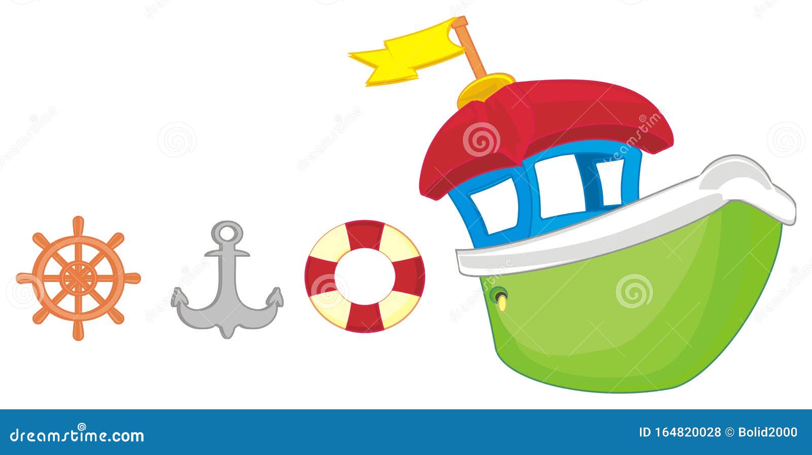 Boat and tools stock illustration. Illustration of buoy - 164820028