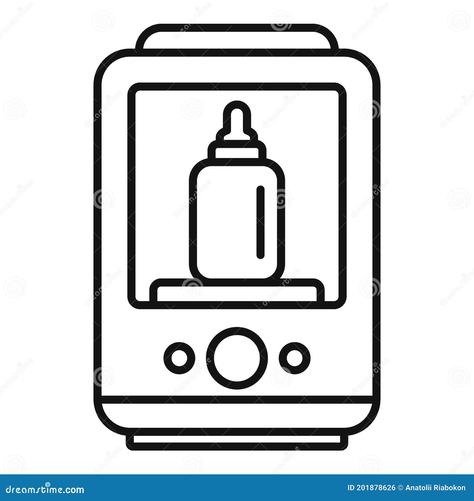 One Bottle Sterilizer Icon, Outline Style Stock Vector Illustration of chemo, container 201878626