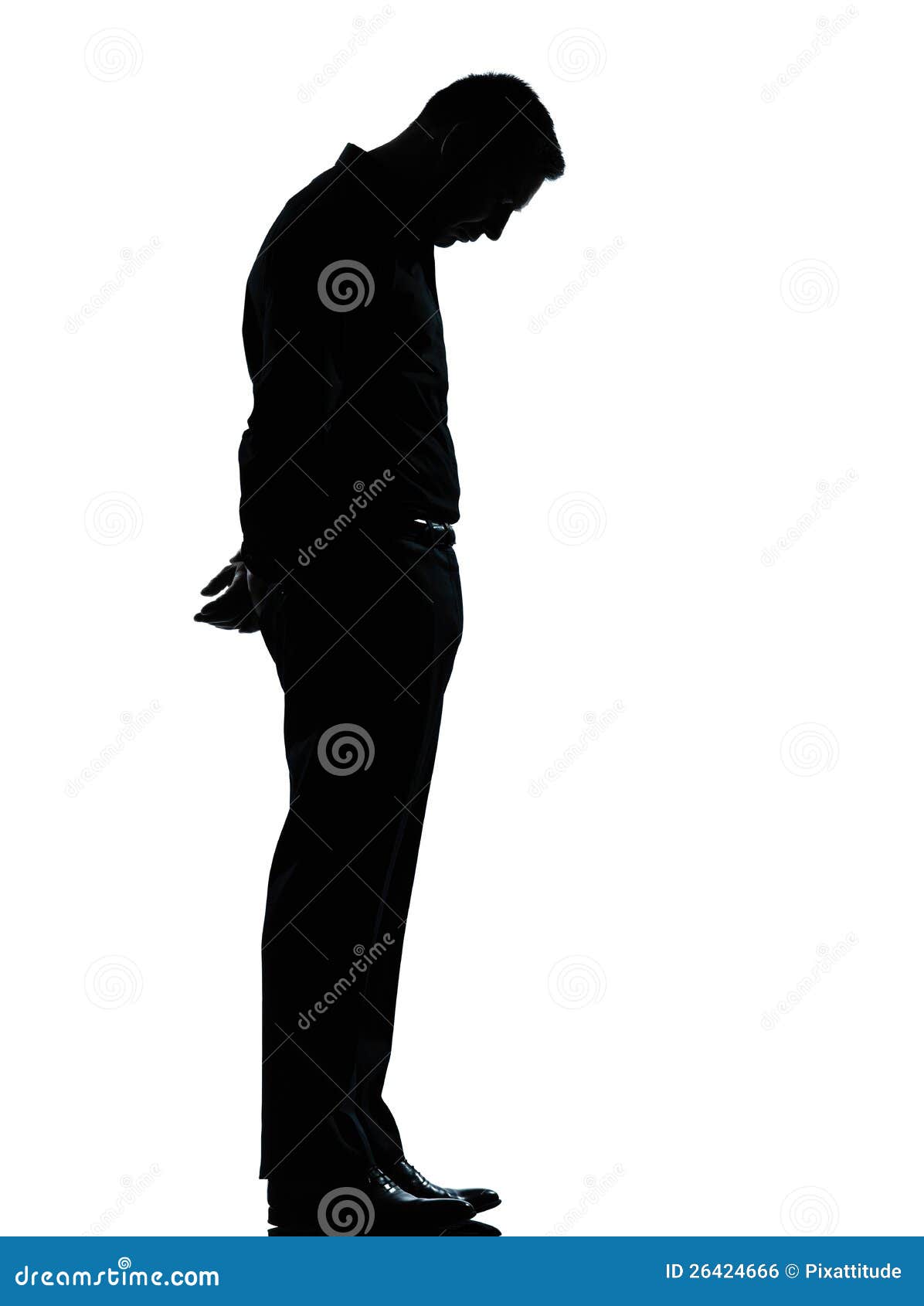 One Business Man Sad Lonely Silhouette Stock Photo - Image of