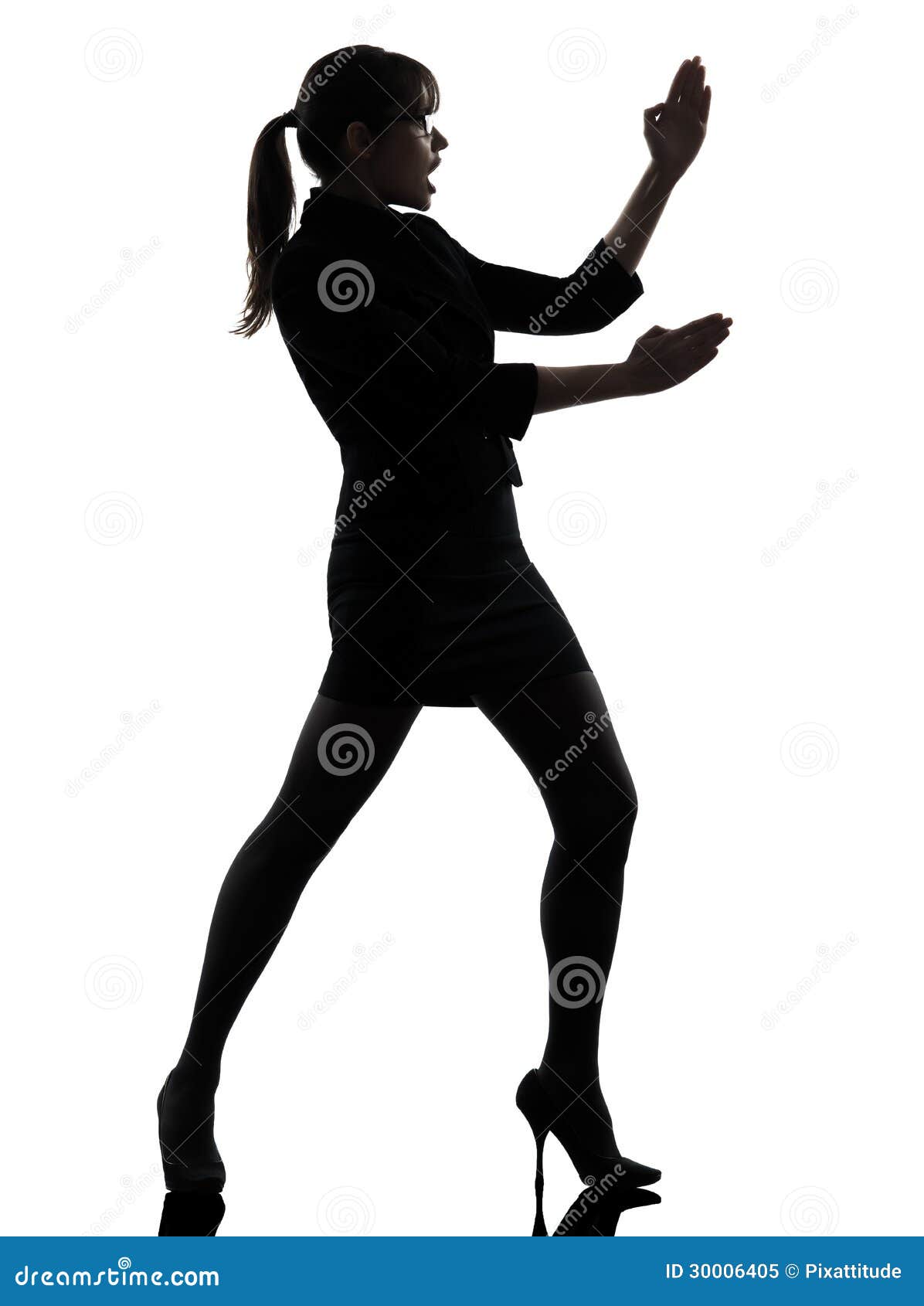 Womans Self Defense Silhouette Clip Art