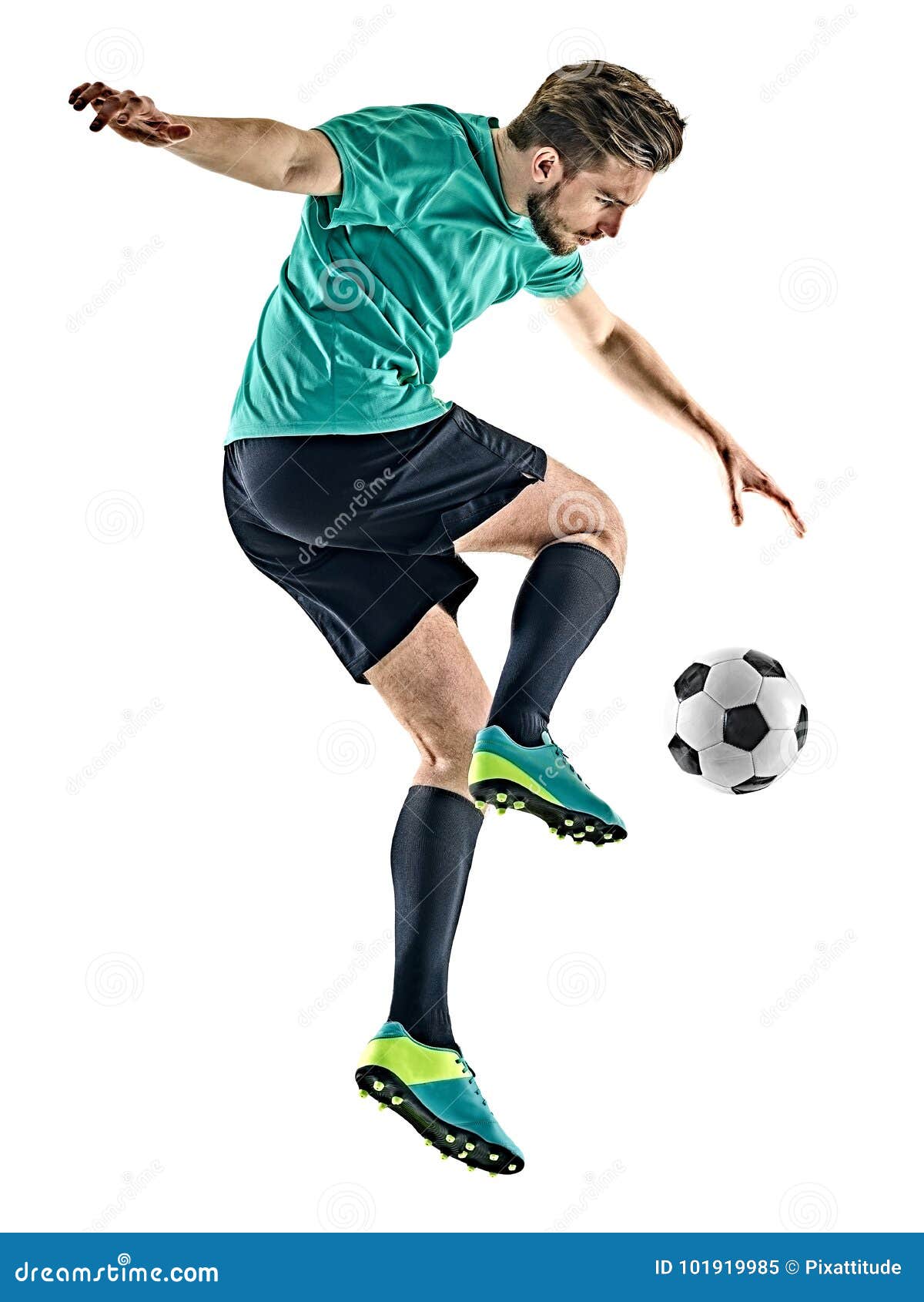 Soccer Player Man Isolated Stock Photo - Download Image Now