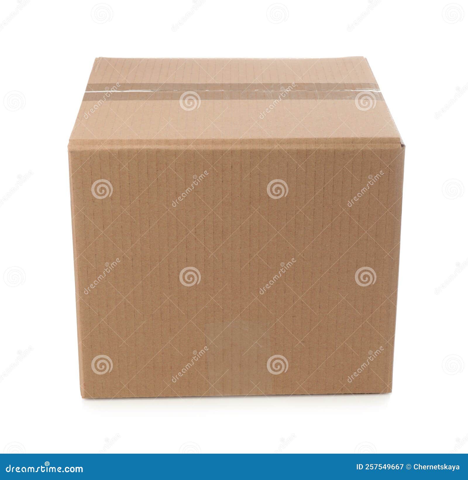 One Closed Cardboard Box on White Background Stock Image Image of
