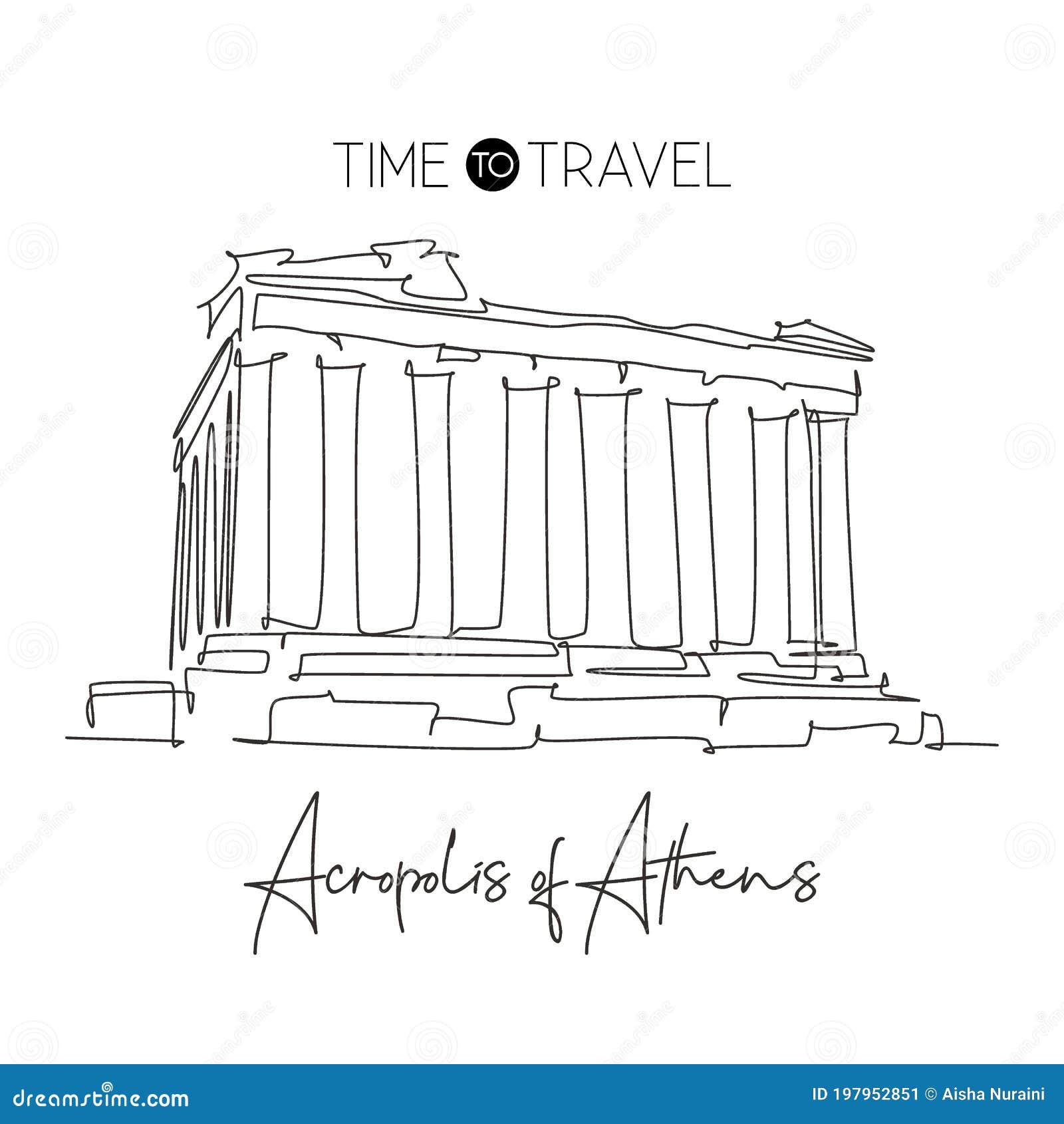 Greece Acropolis Temple Sketch Stock Vector by ©mail.hebstreit.com 185264054