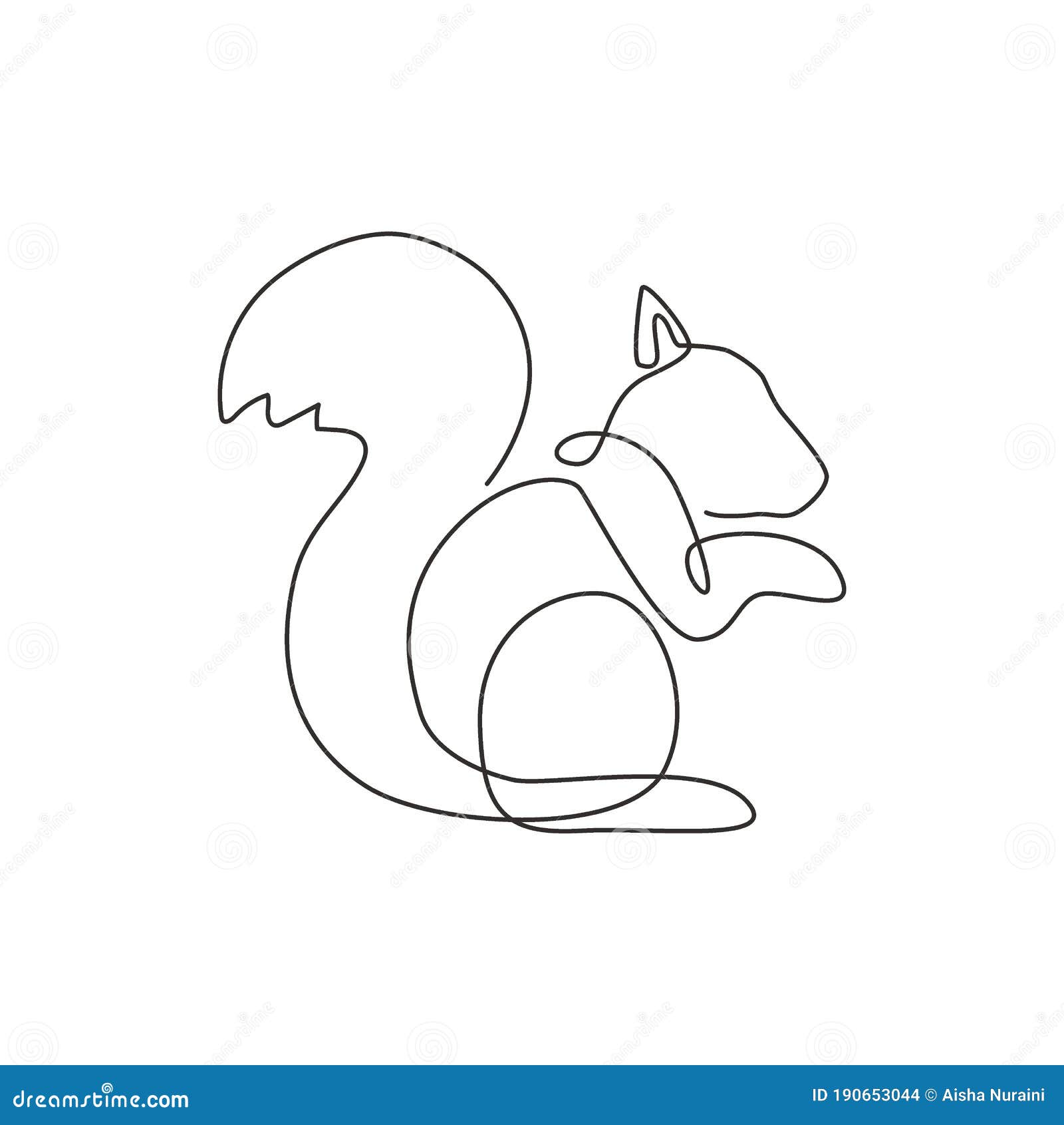 Stock Art Drawing of an American Red Squirrel - inkart
