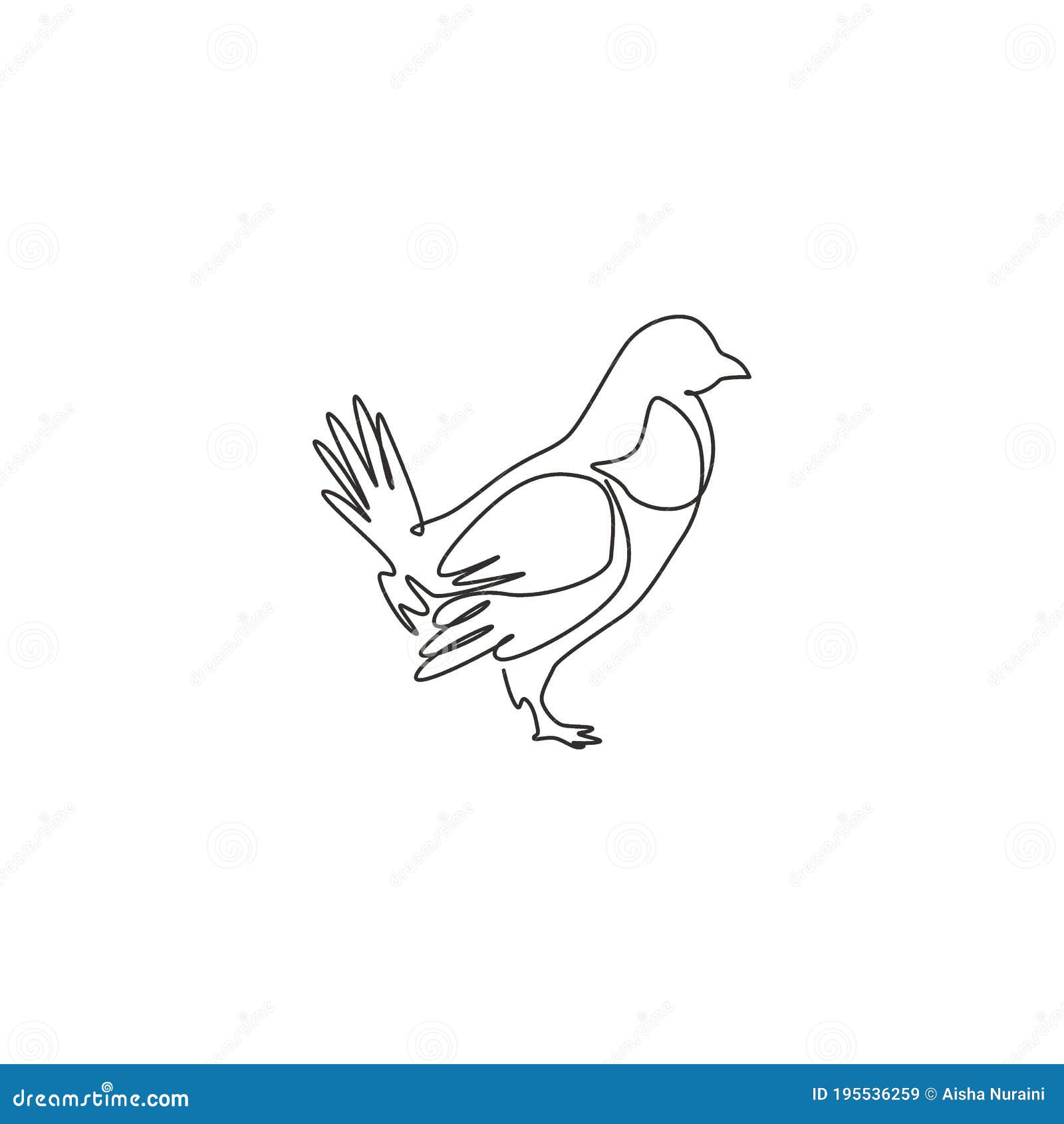 one continuous line drawing of funny grouse bird for organisation logo identity. driven grouse shooting mascot concept for game