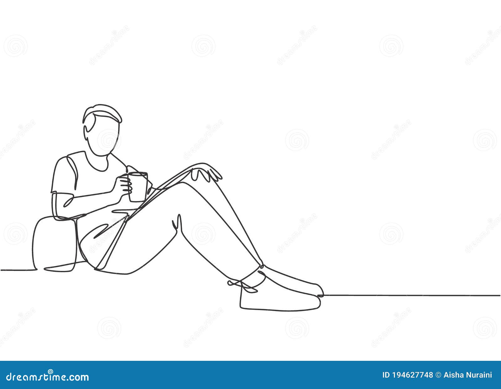 A Woman Sits On The Bed Beside A Face-down Man Coffee Mug by