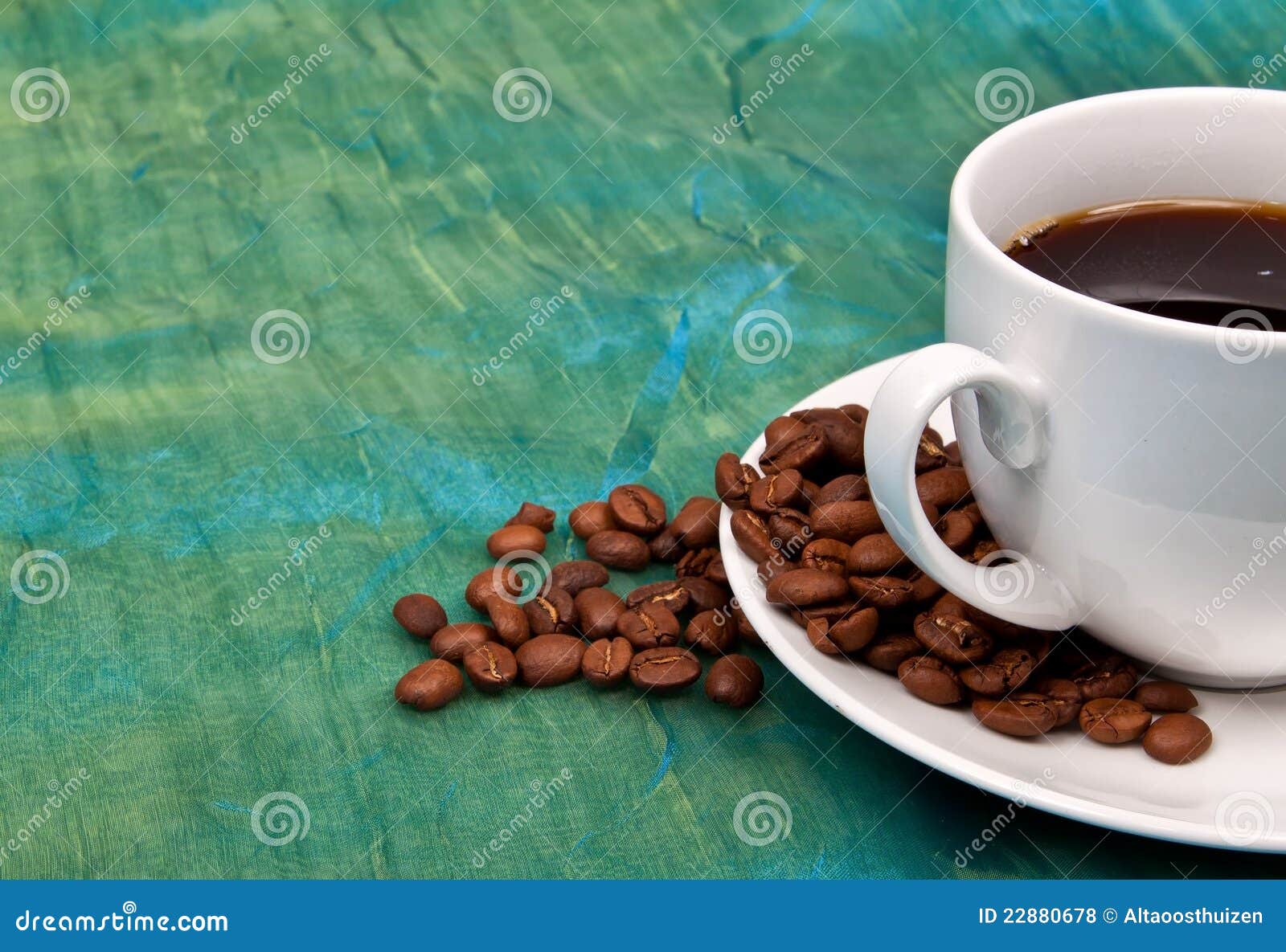 One Cup of Coffee with Coffee Beans Around it Stock Photo Image of