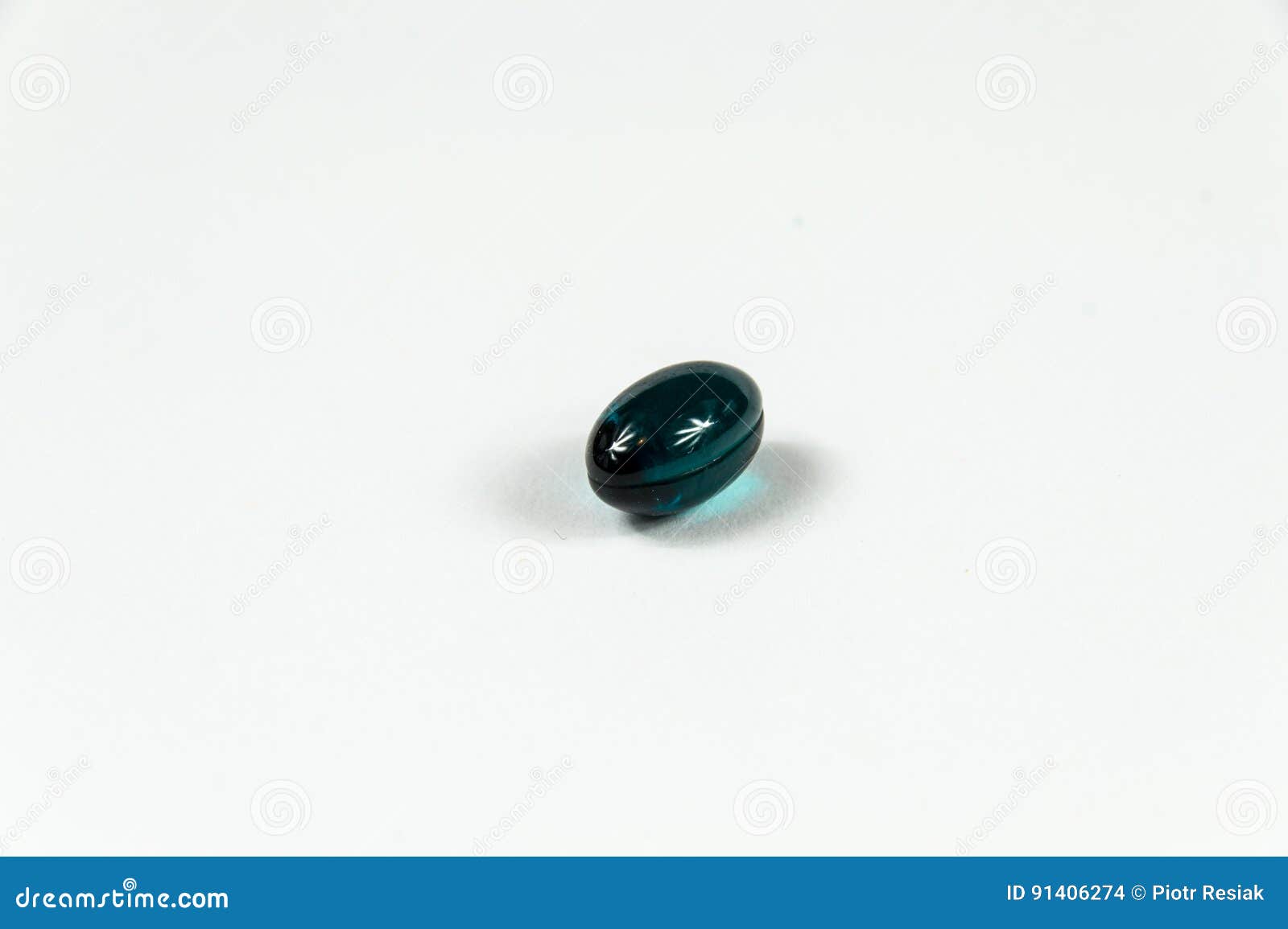 One Dark Green Soft Gelatine Capsule. Stock Photo Image of soft