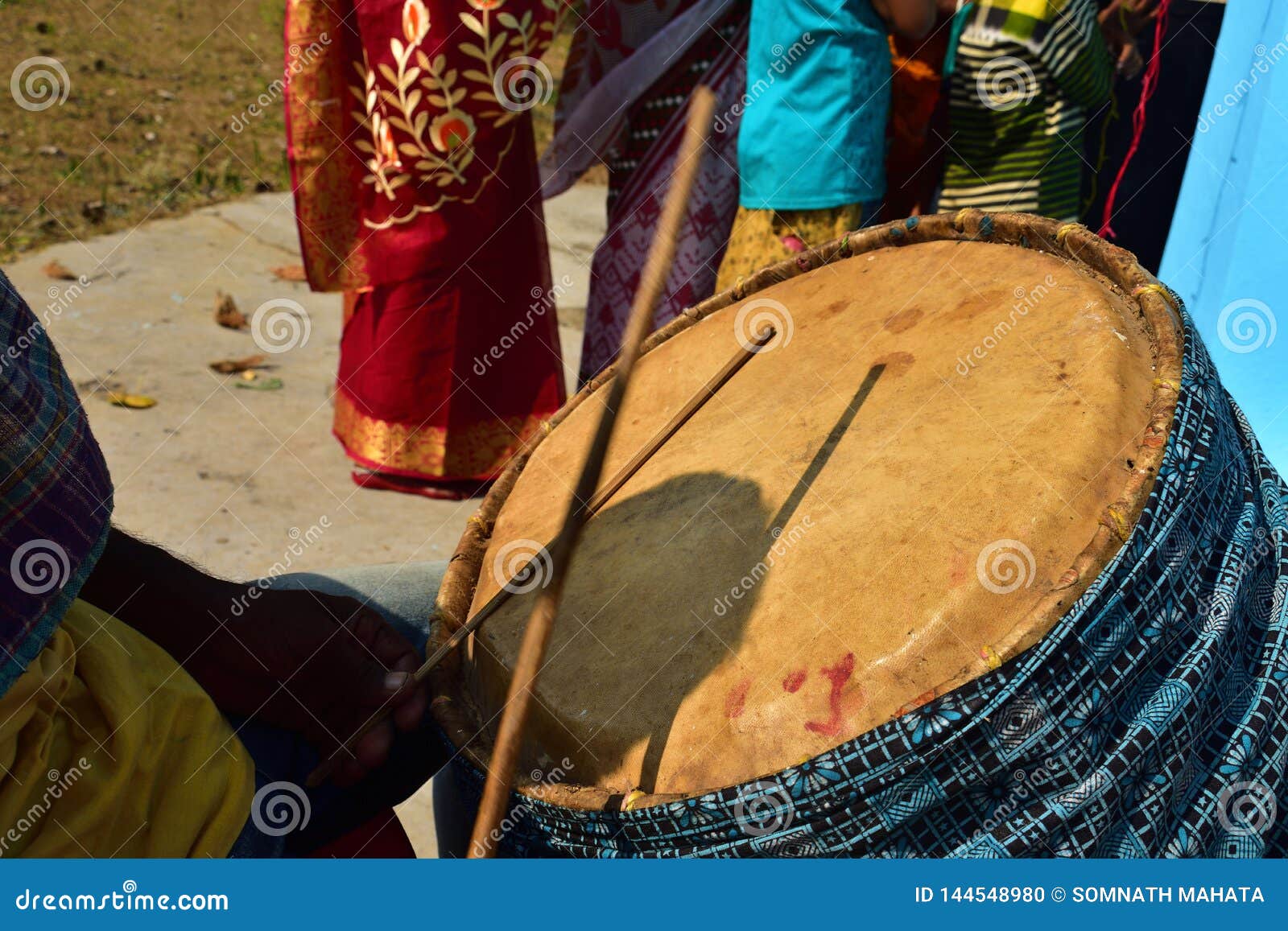 One Dhak & X28; Drum & X29; Was Playing by Someone on a Puja in a ...