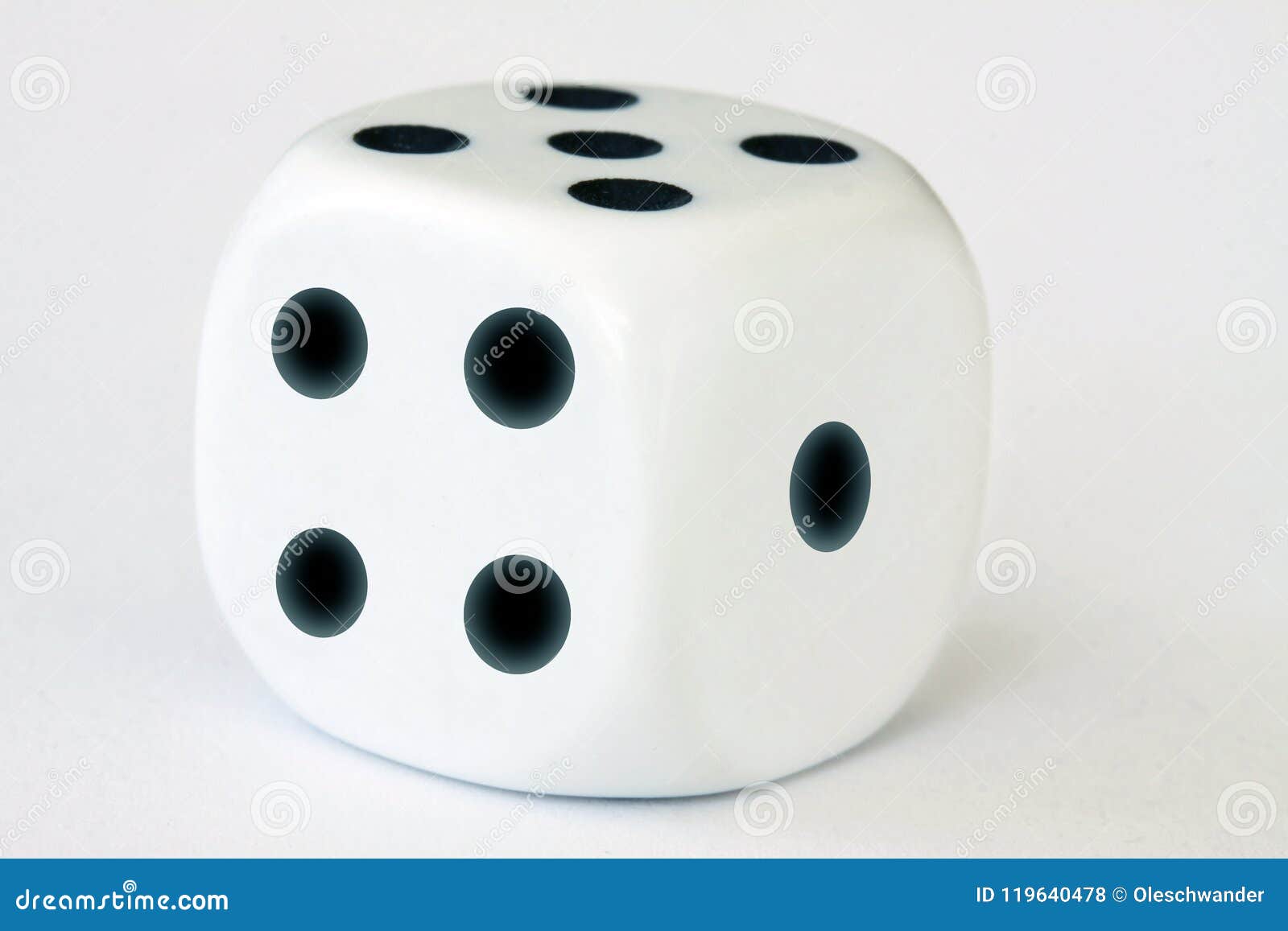 One Dice on White Background - Close Up Macro Stock Photography Stock Photo  - Image of gambling, chance: 119640478