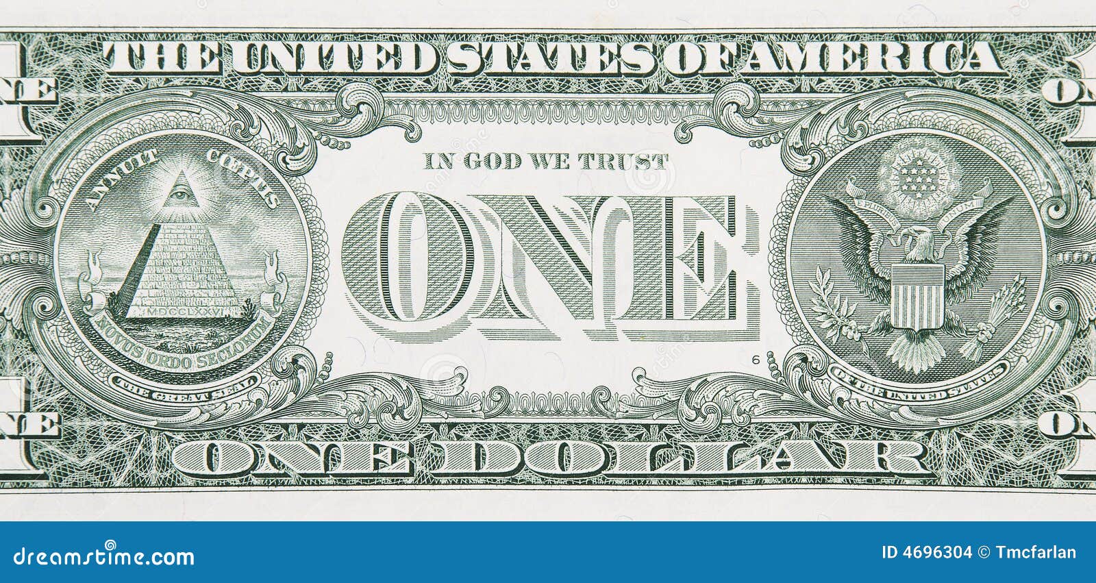 One Dollar Bill Back Close Up Stock Images Image 4696304