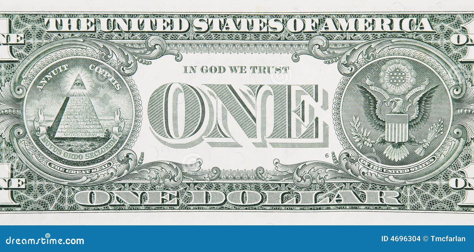 one dollar bill front and back