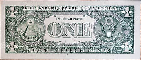 One Dollar Bill Closeup View Stock Image - Image of savings, number ...