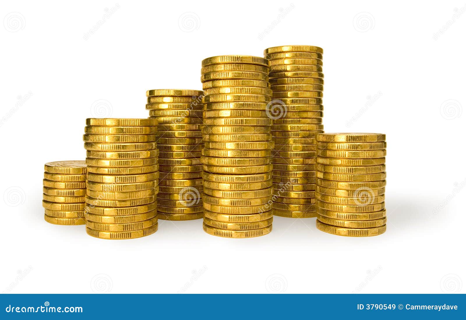 one dollar coin stacks