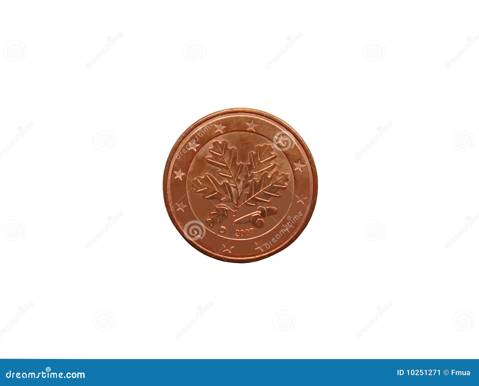 One Euro Cent Coin Isolated on White Stock Image Image of cent, bank