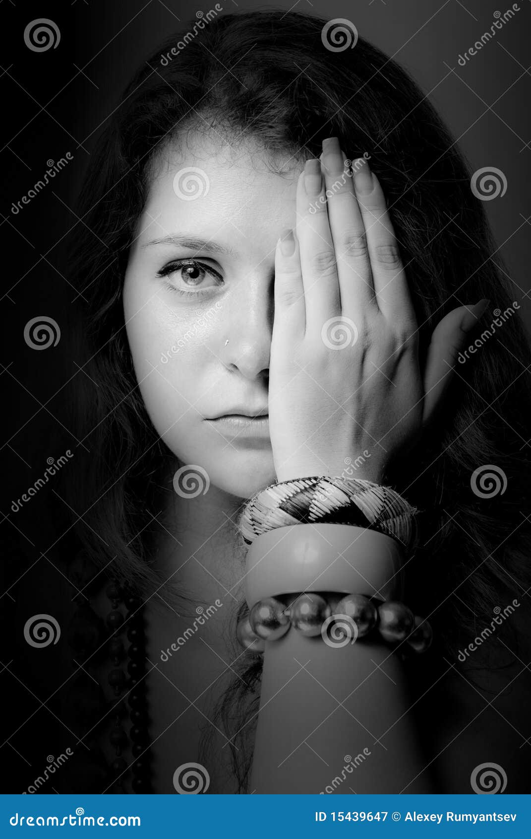 One eye vision stock image. Image of face, portrait, nice  15439647