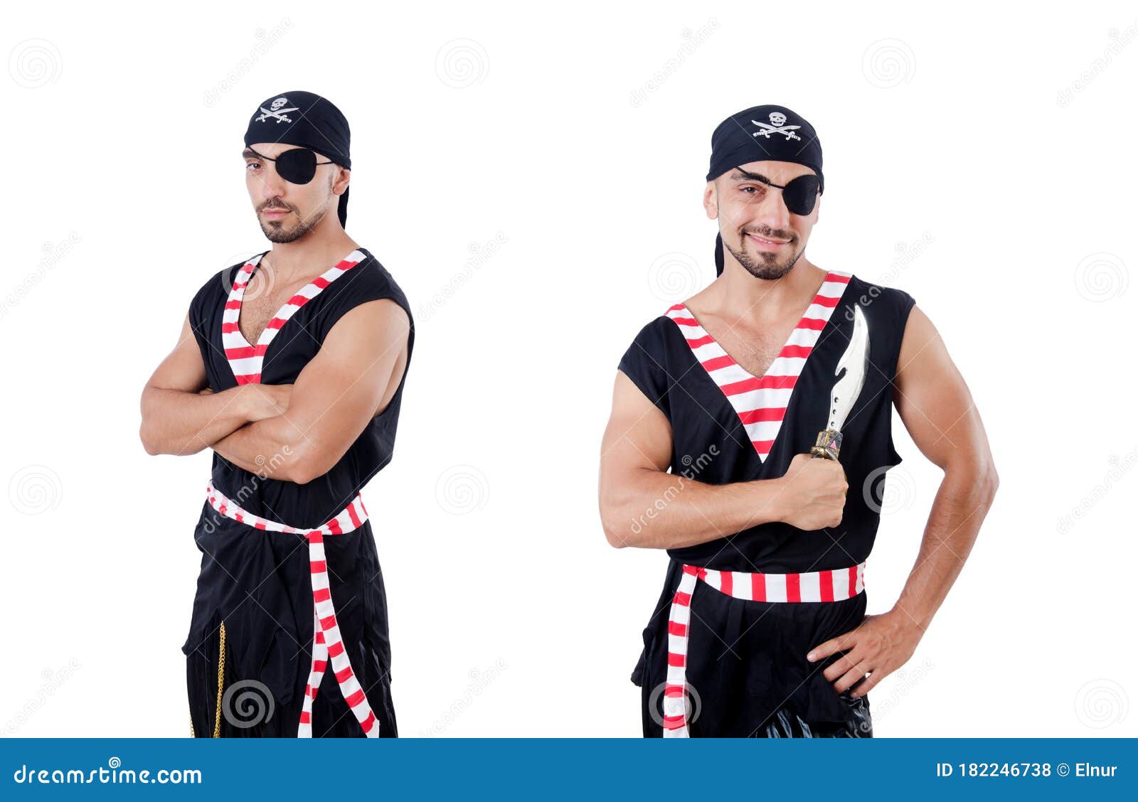 One Eyed Pirate Isolated on the White Stock Photo Image of character