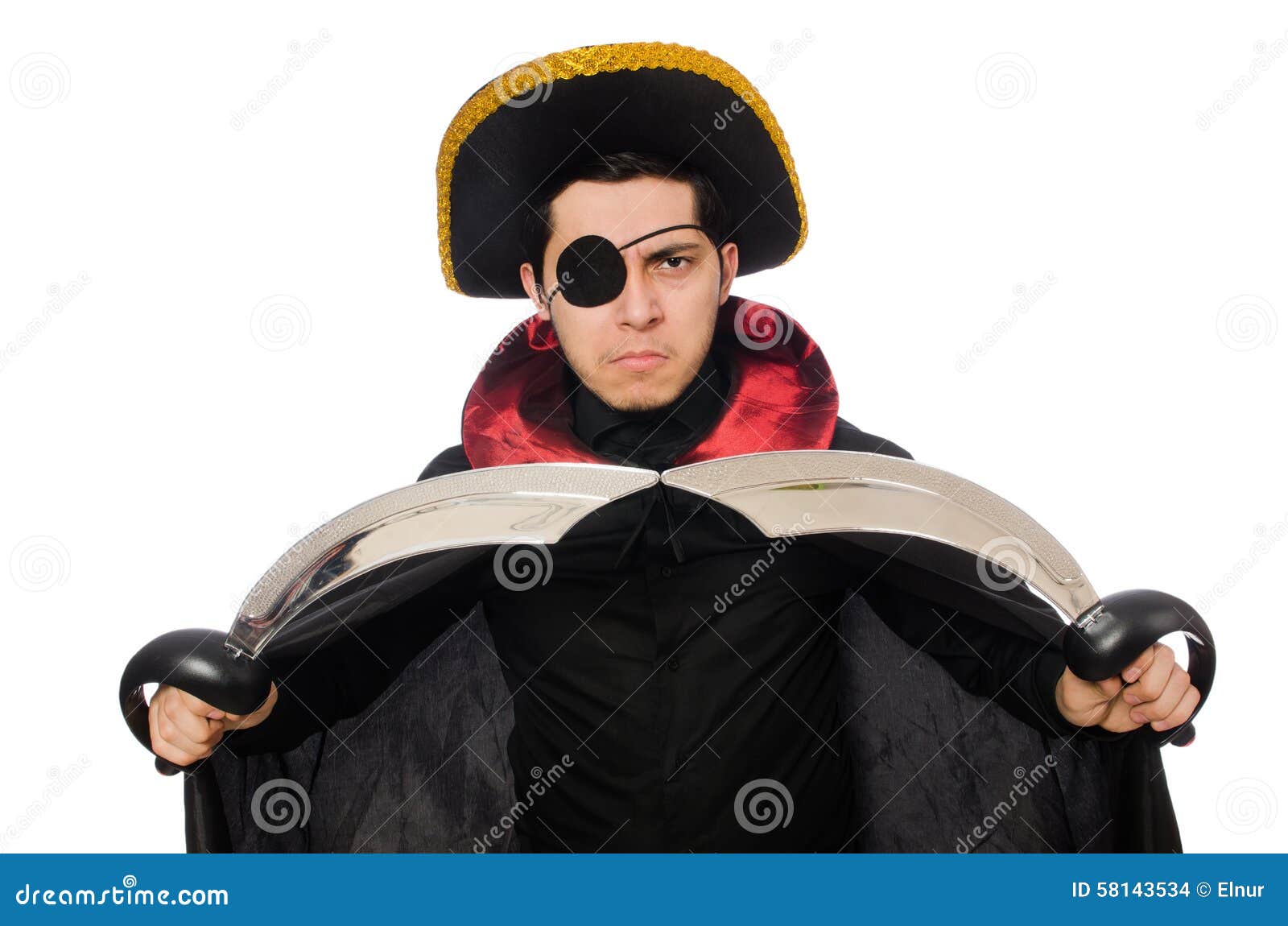 One eyed pirate with sword stock photo. Image of caucasian 58143534