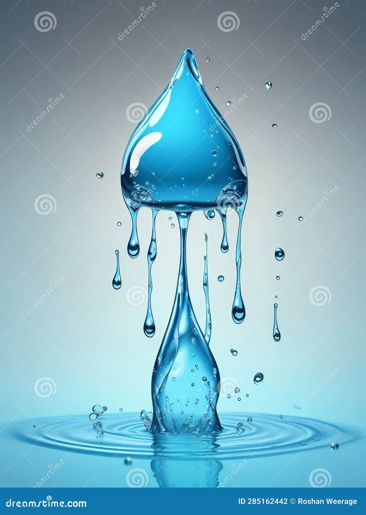 One Falling Big Drop of Water Stock Illustration Illustration of drop