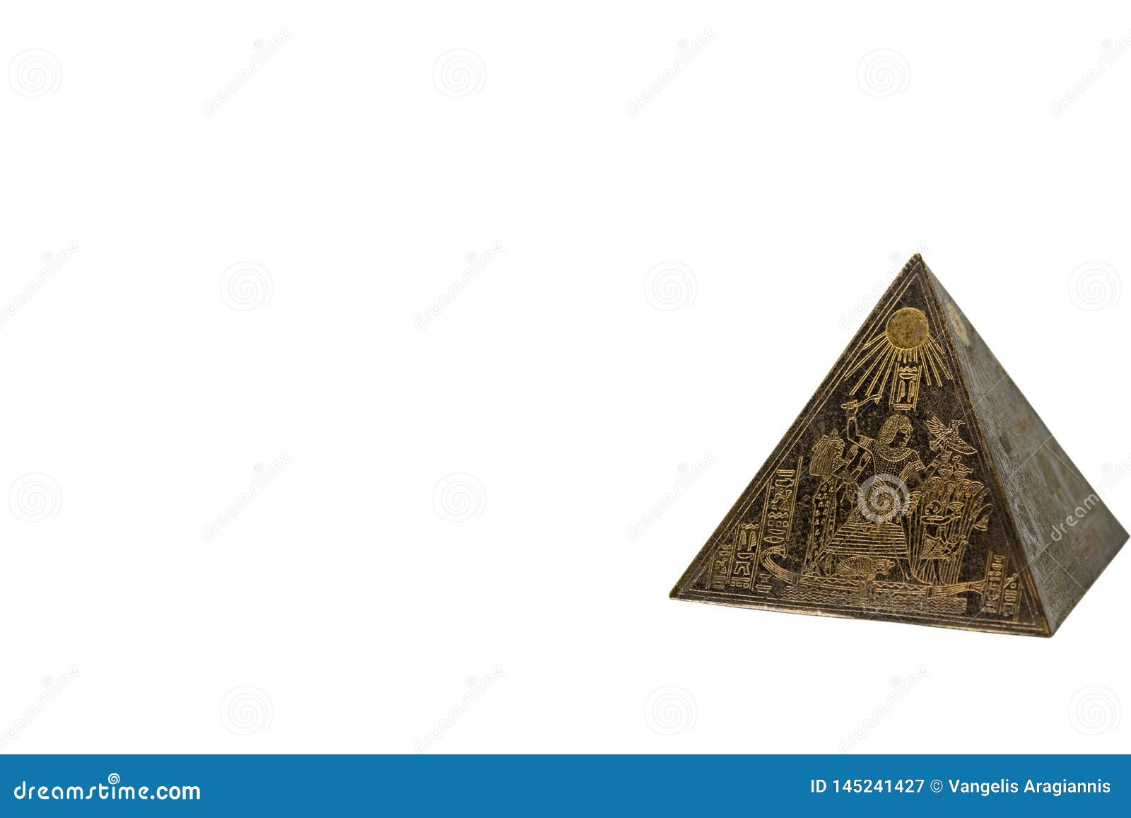 Figurine of Bronze Egyptian Pyramid Stock Image - Image of egyptian ...