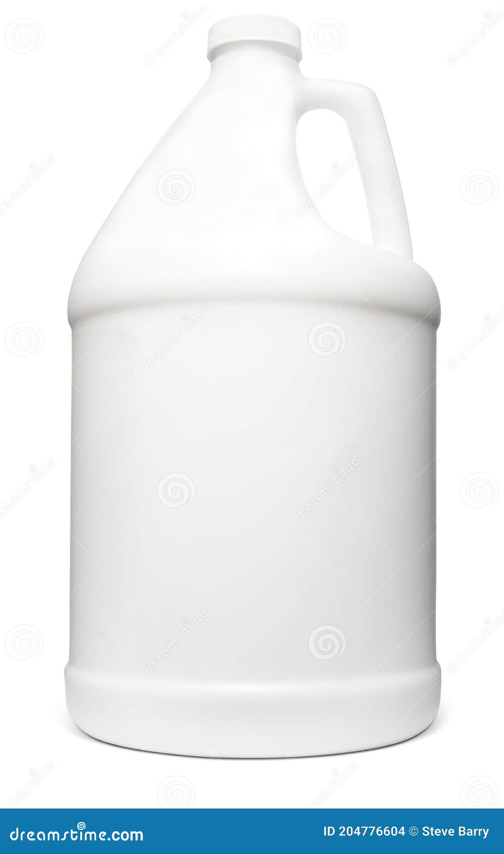 white plastic gallon jug for product mockup cutout white background