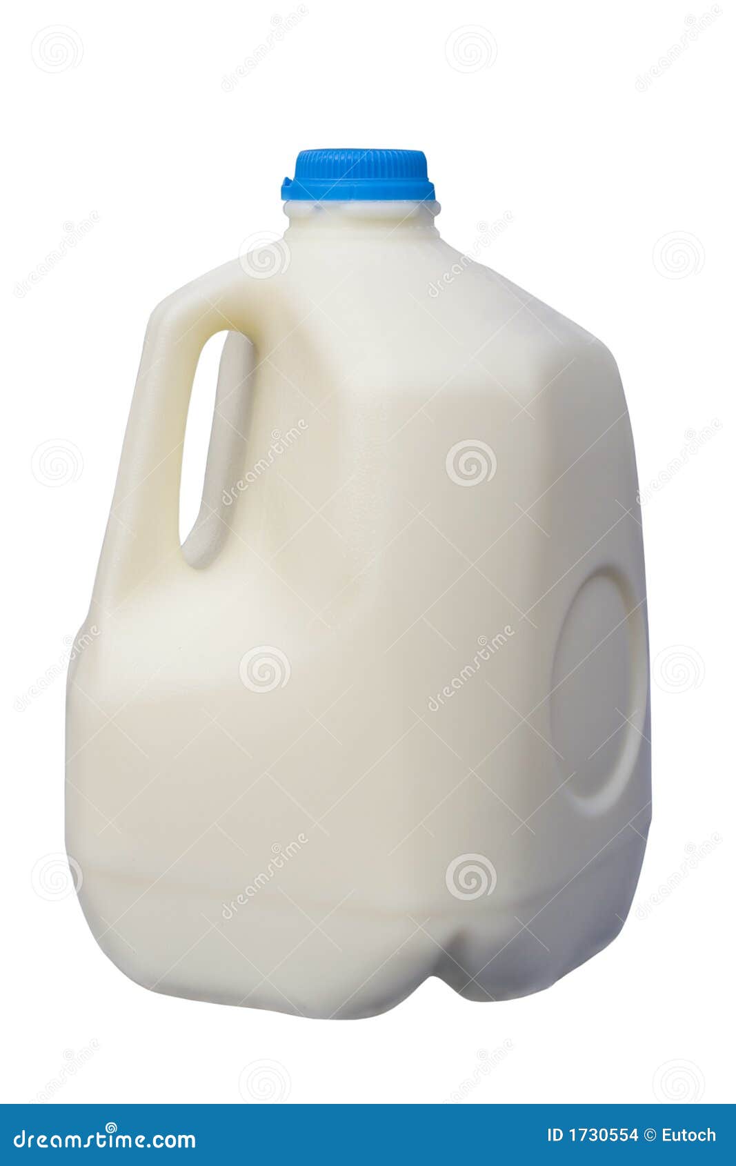 airtight one gallon milk jug with a blue cap on