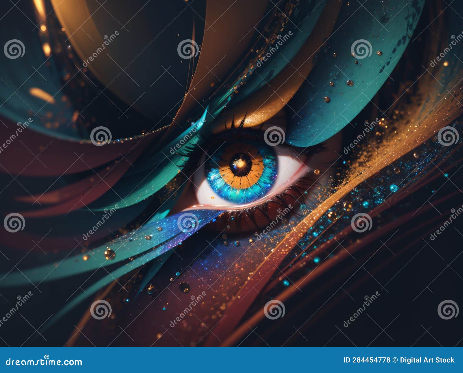 one gazes into a close up view the captivating eyes draw you in their beauty intensified by the intricate patterns.