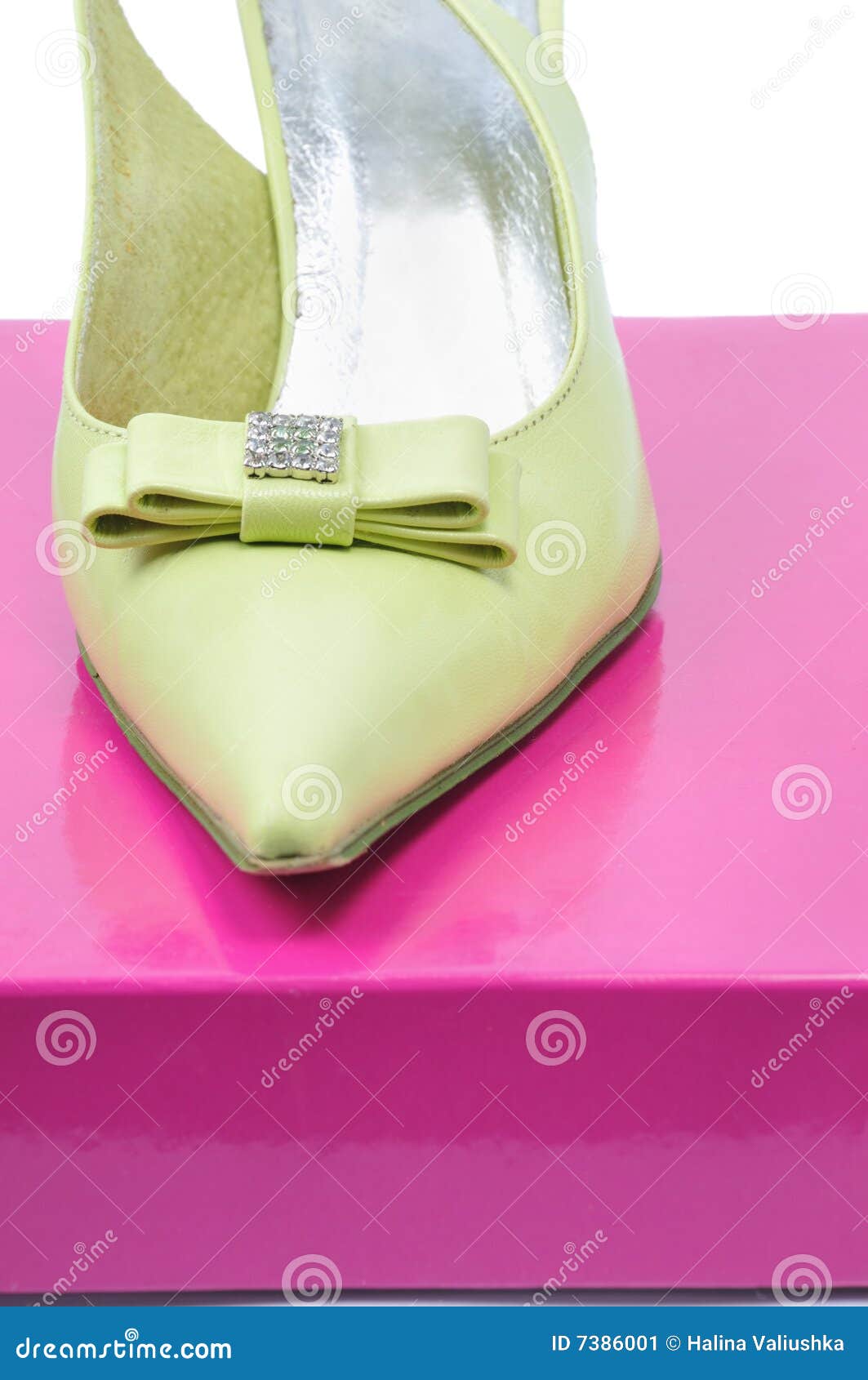 One green shoe stock image. Image of closeup, shiny, bright 7386001