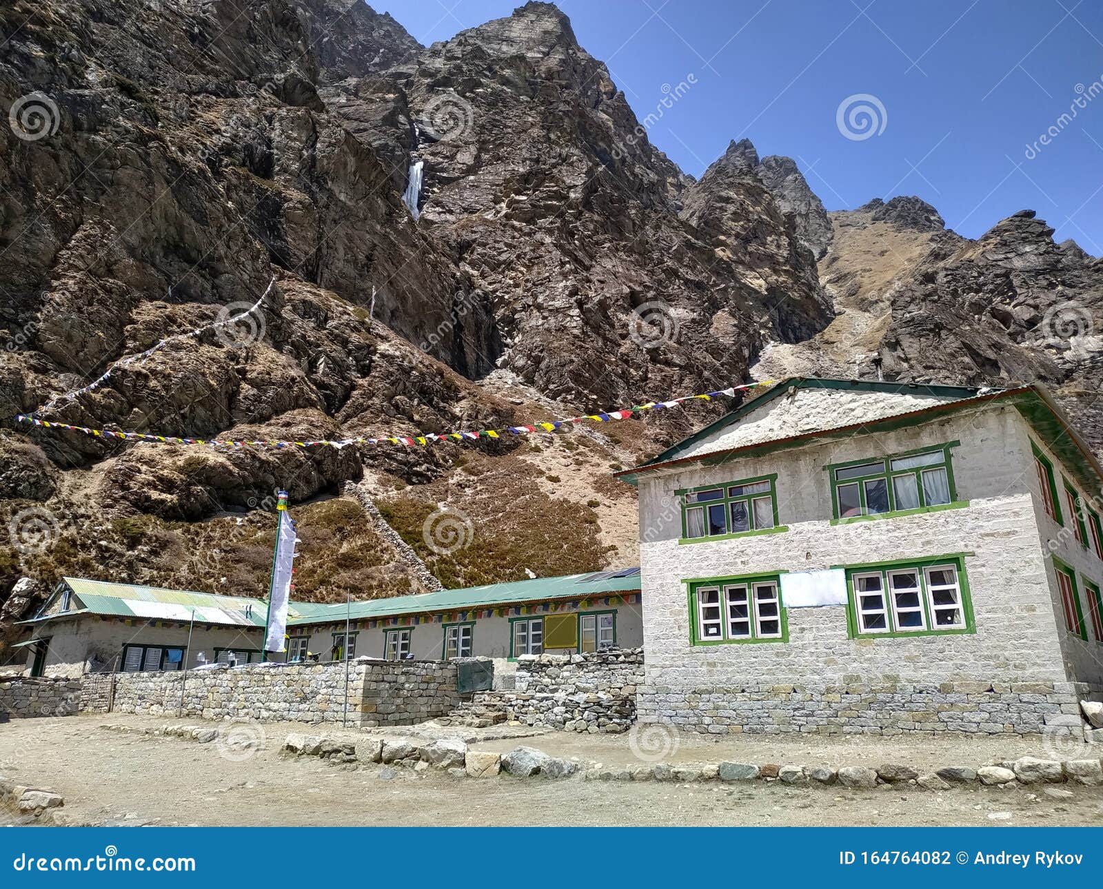 One of Guest Houses in Himalayas. Stock Photo - Image of building