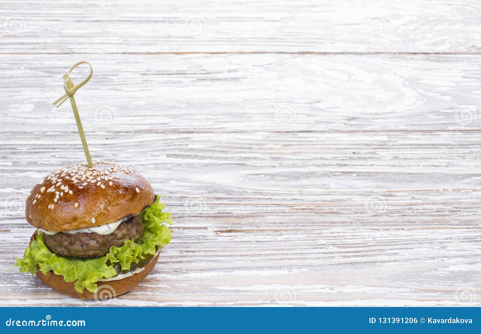 Fast food on wooden table stock photo. Image of hamburger - 131391206