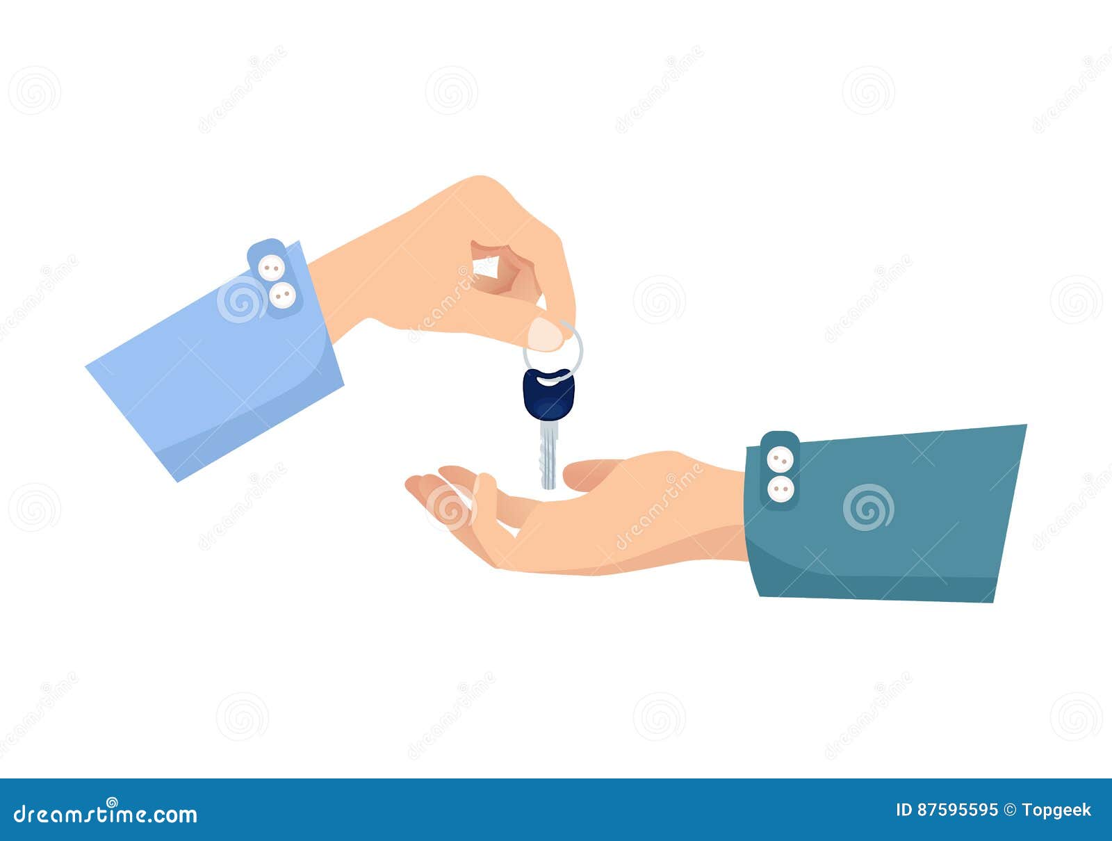 One Hand Giving Key To Another. Process of Buying Stock Vector -  Illustration of giving, hanging: 87595595
