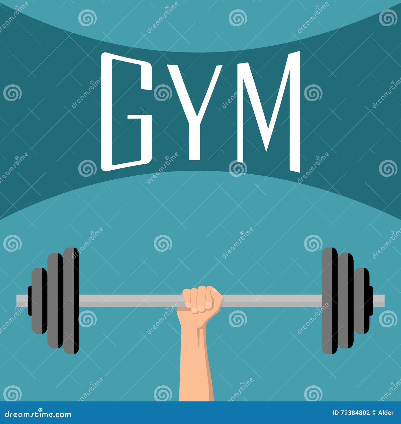 One hand lifting weight stock vector. Illustration of fitness 79384802