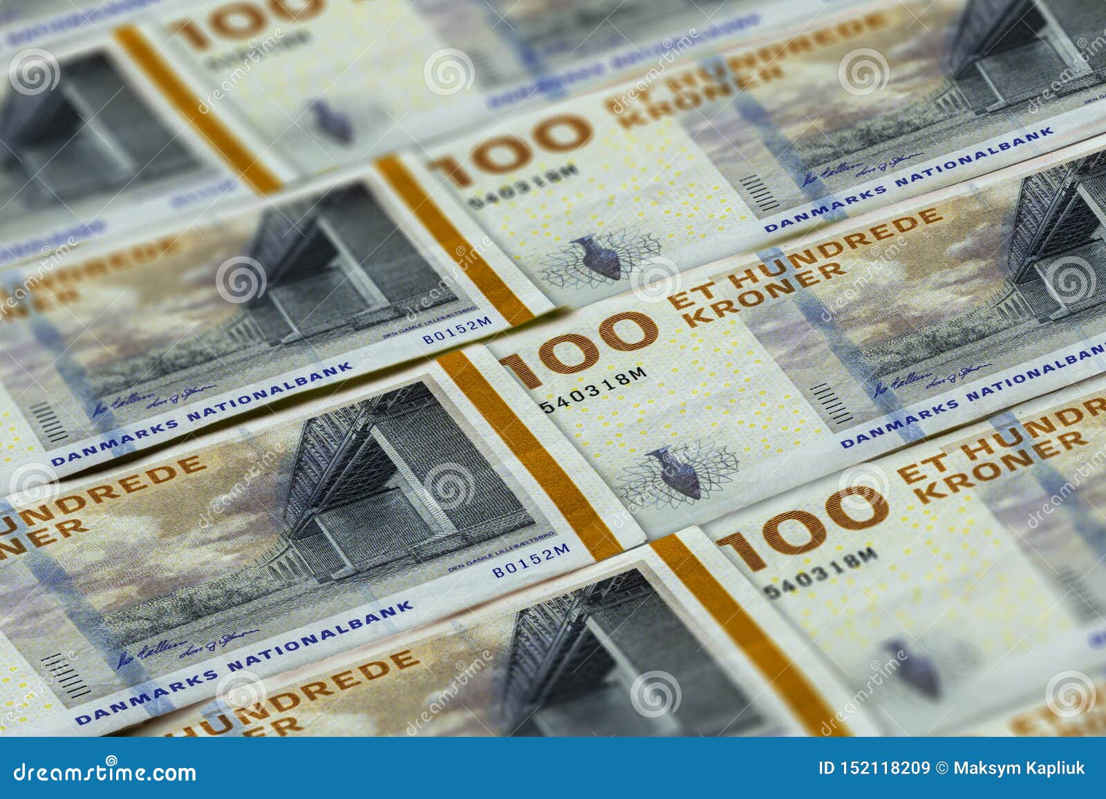 One Hundred Danish Krone Background. Money of Denmark. Et Nundrede Kronor  Stock Image - Image of check, crown: 152118209