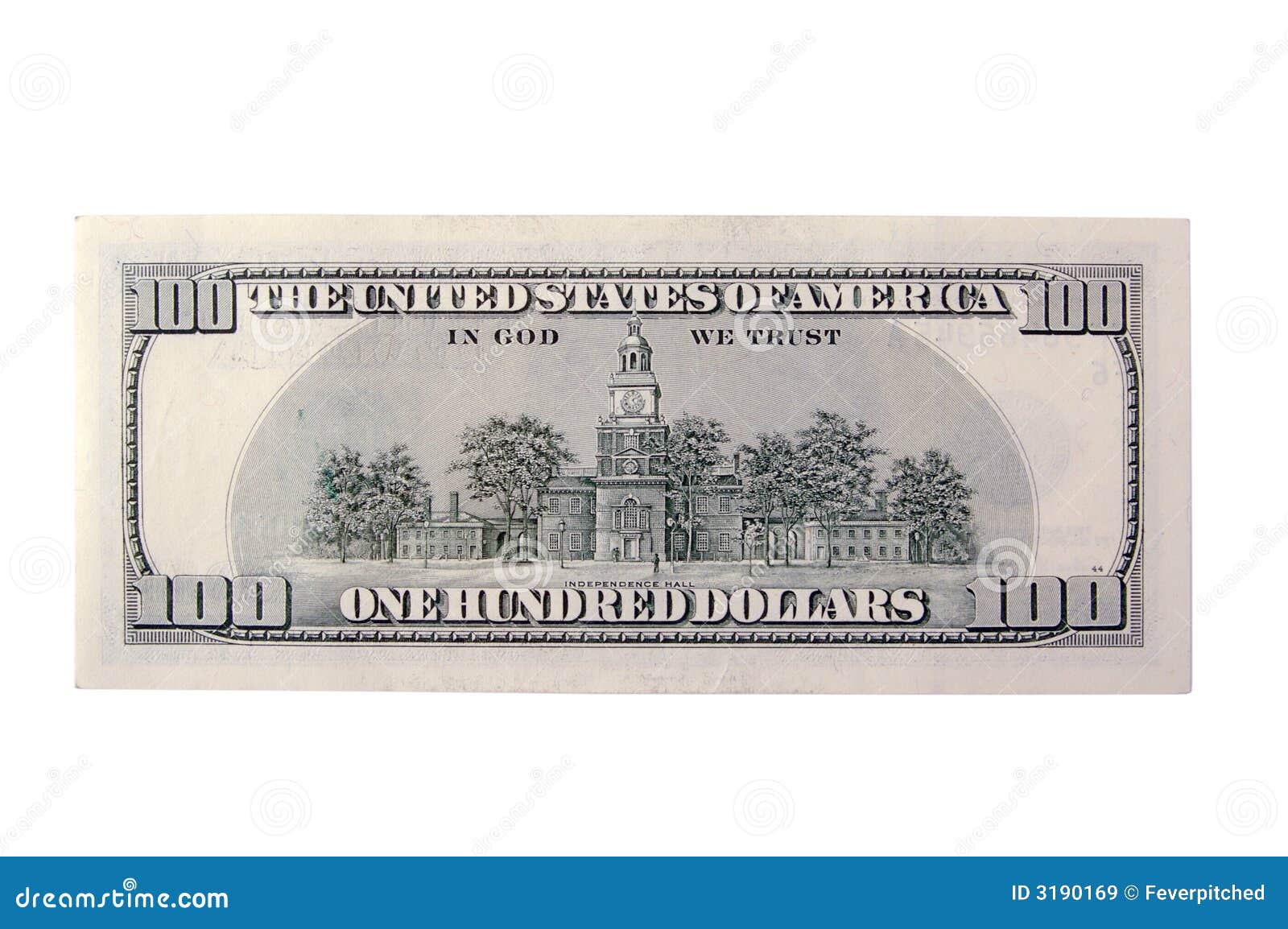 one hundred dollar bill back