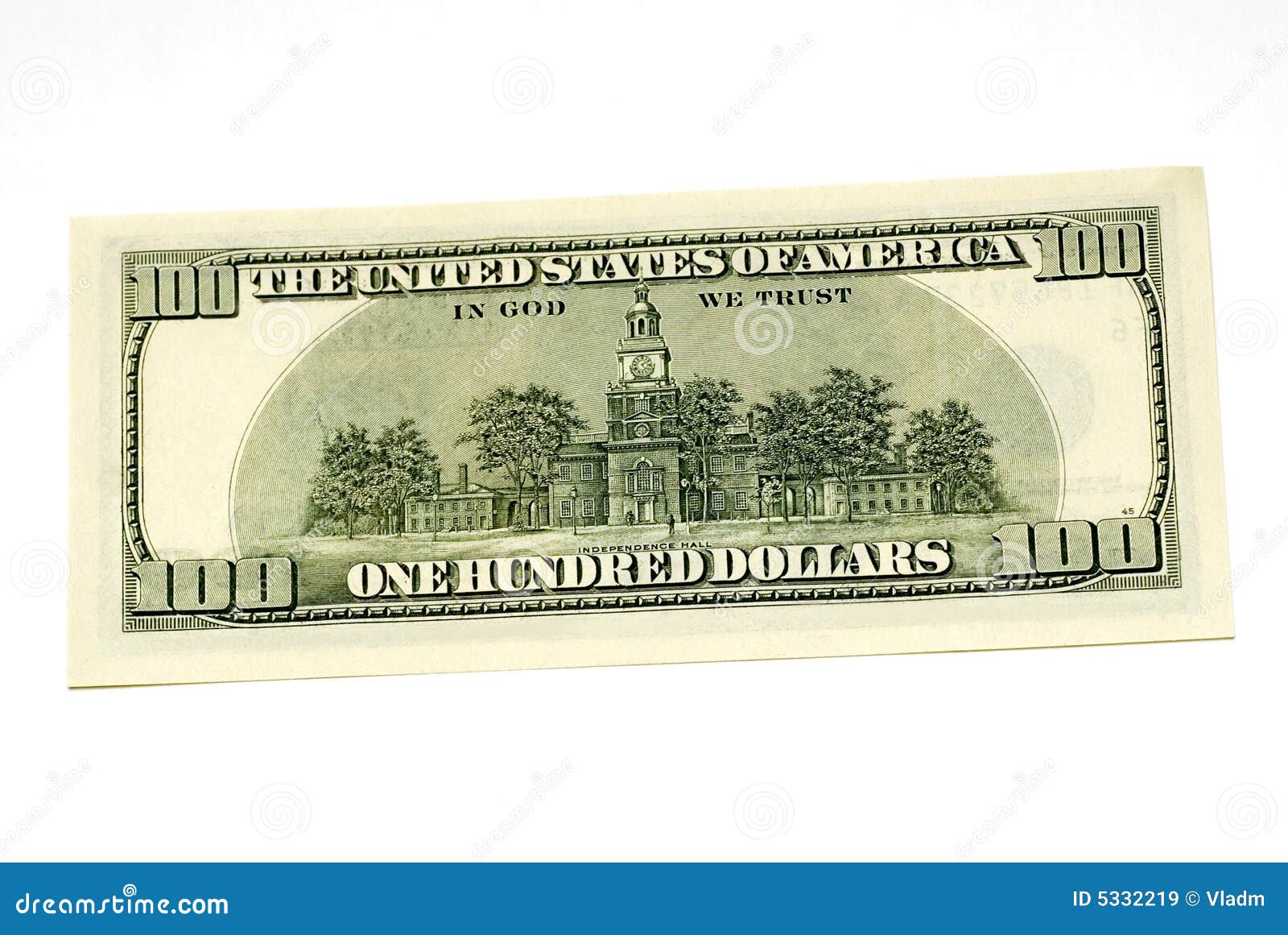 one hundred dollar bill back