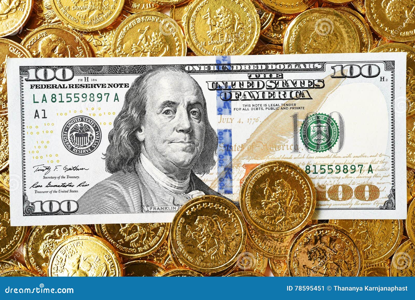 One Hundred Dollar and Coins Editorial Photo Image of exchange