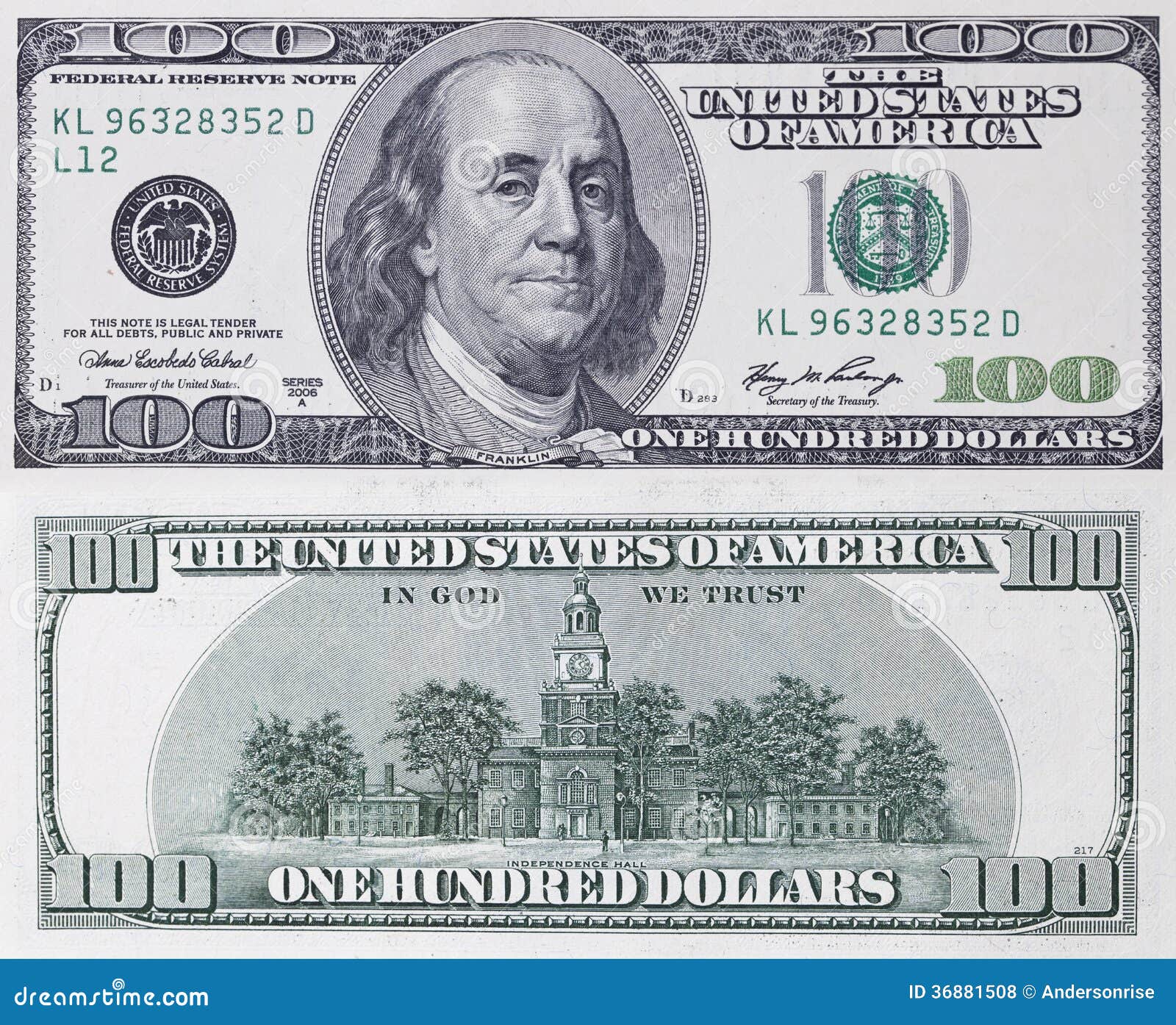 one hundred dollars banknote