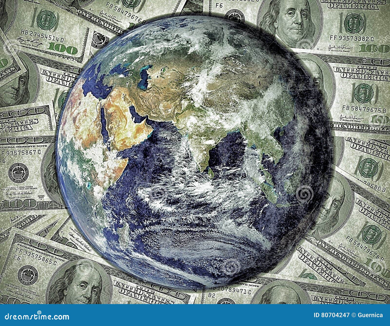 Global Economy World Globe on Dollar Background Stock Image Image