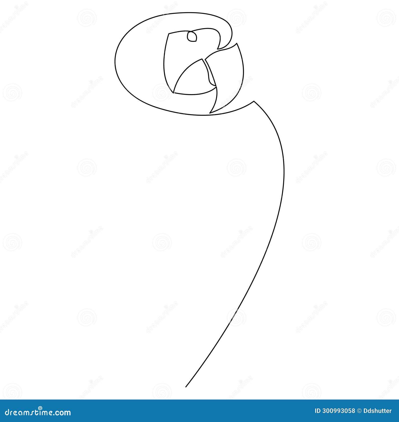 one line  silhouette of parrot. abstract macaw parrot hand drawn minimalism style continuous line drawing. 