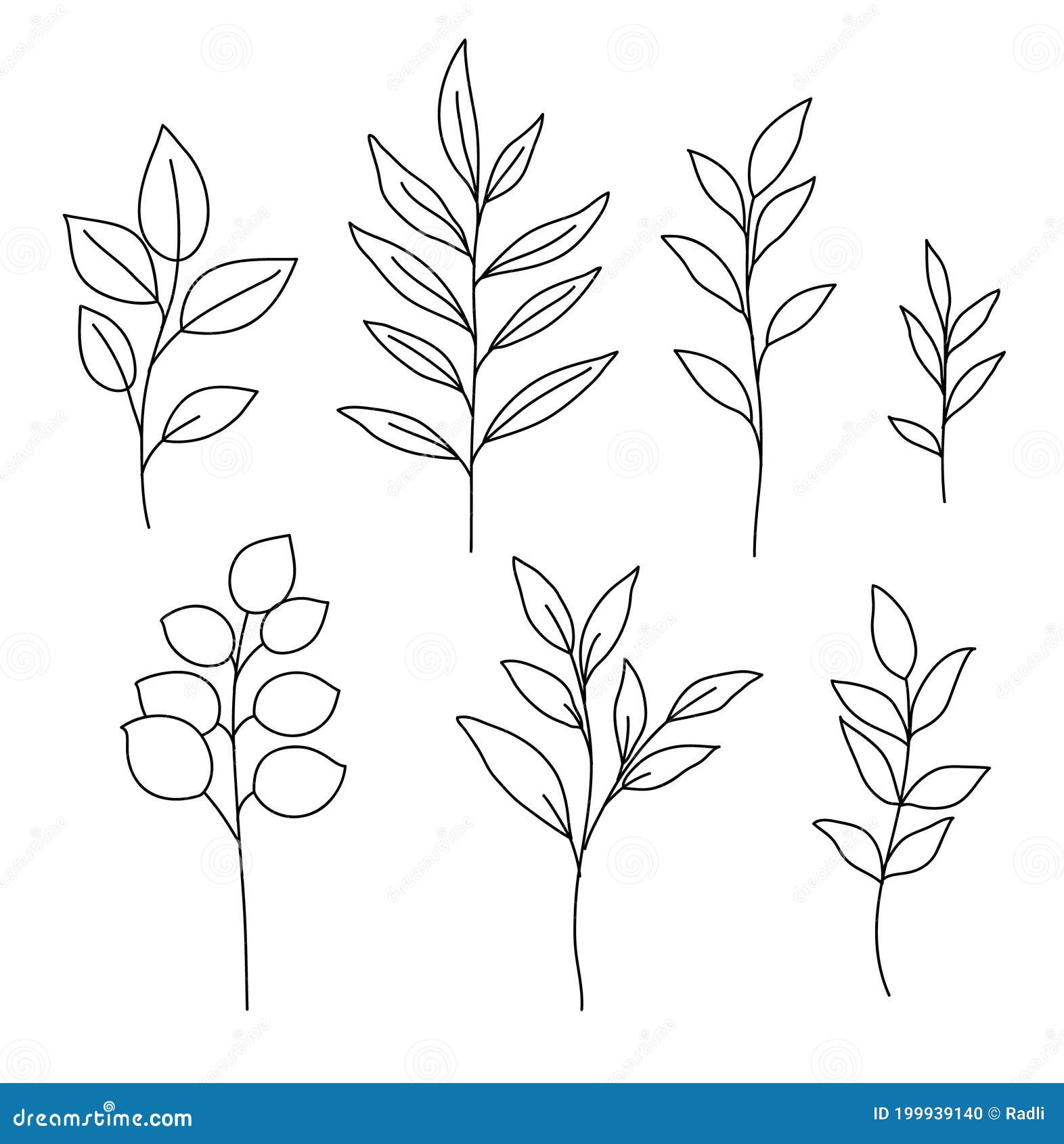 Hand Drawn Plant Vector Art PNG Hand Drawn Leaf Line Drawing Vector Plant  Hand Painted Decorative Pattern Cartoon PNG Image For Free Download