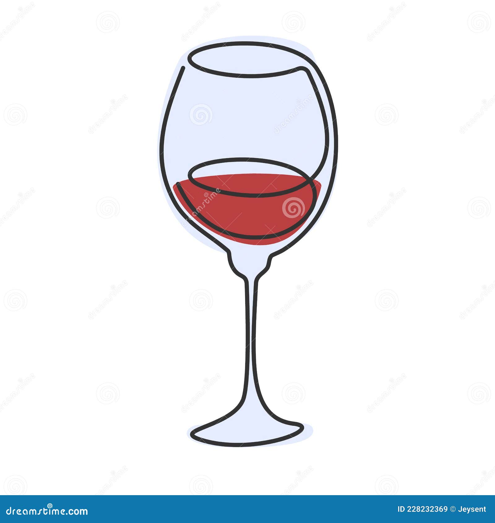One Line Drawing Red Wine Glass on White Background. Object for Celebration  Design. Colored Cartoon Graphic Sketch Stock Vector - Illustration of  drink, party: 228232369
