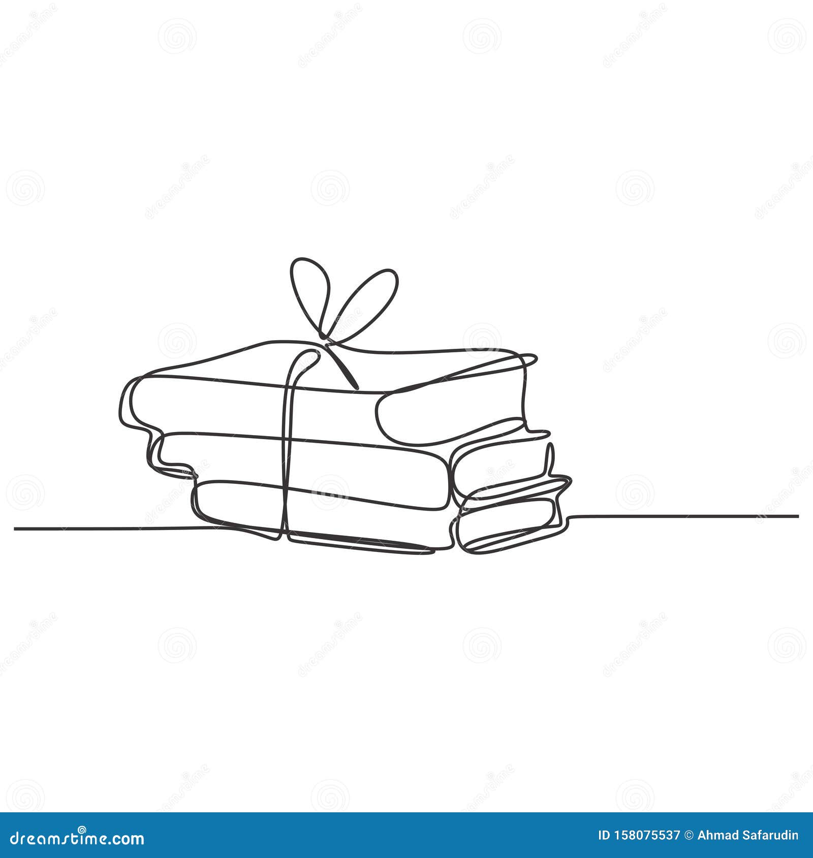 One Line Drawing of Stack of Books. Educational Idea Concept Minimalist  Design Stock Vector - Illustration of simplicity, vector: 158075537