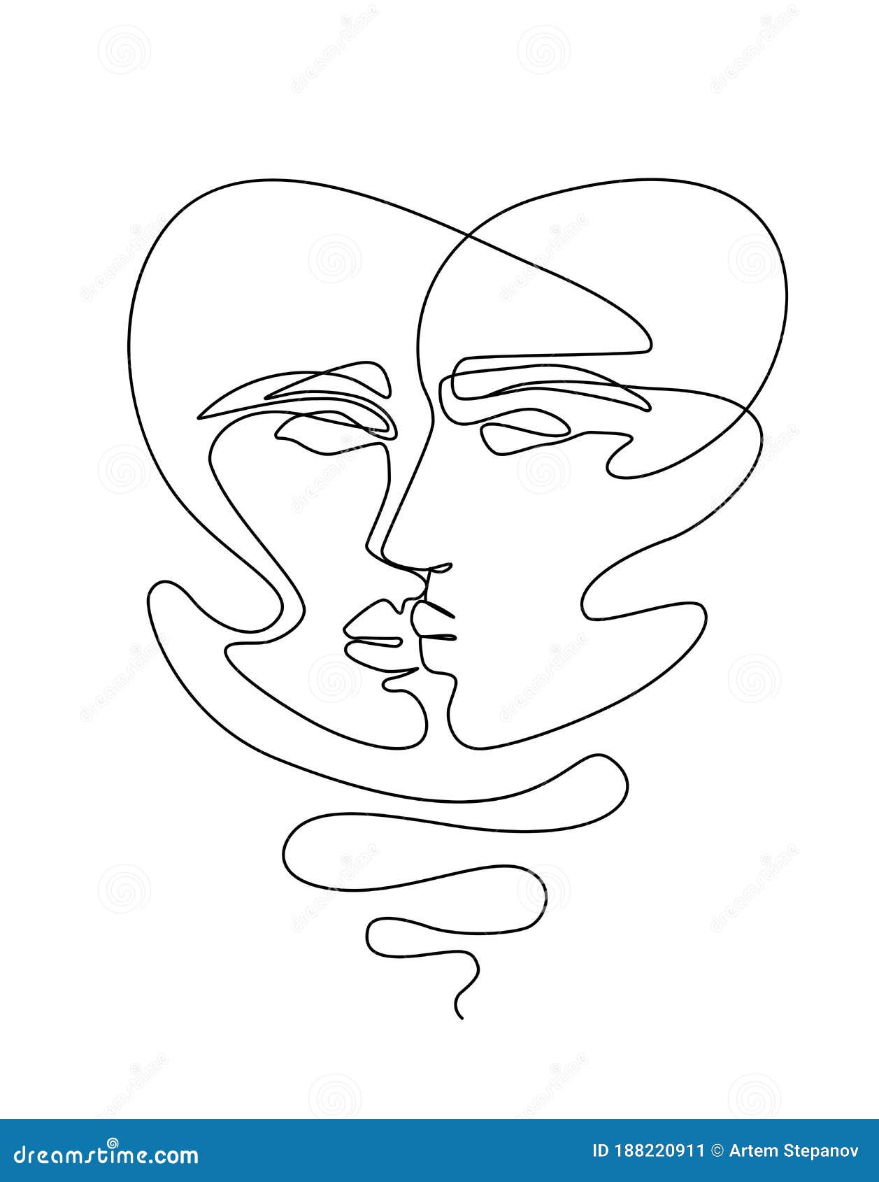 One Line Art Faces Couple Stock Illustrations  209 One Line Art Faces  Couple Stock Illustrations Vectors  Clipart  Dreamstime