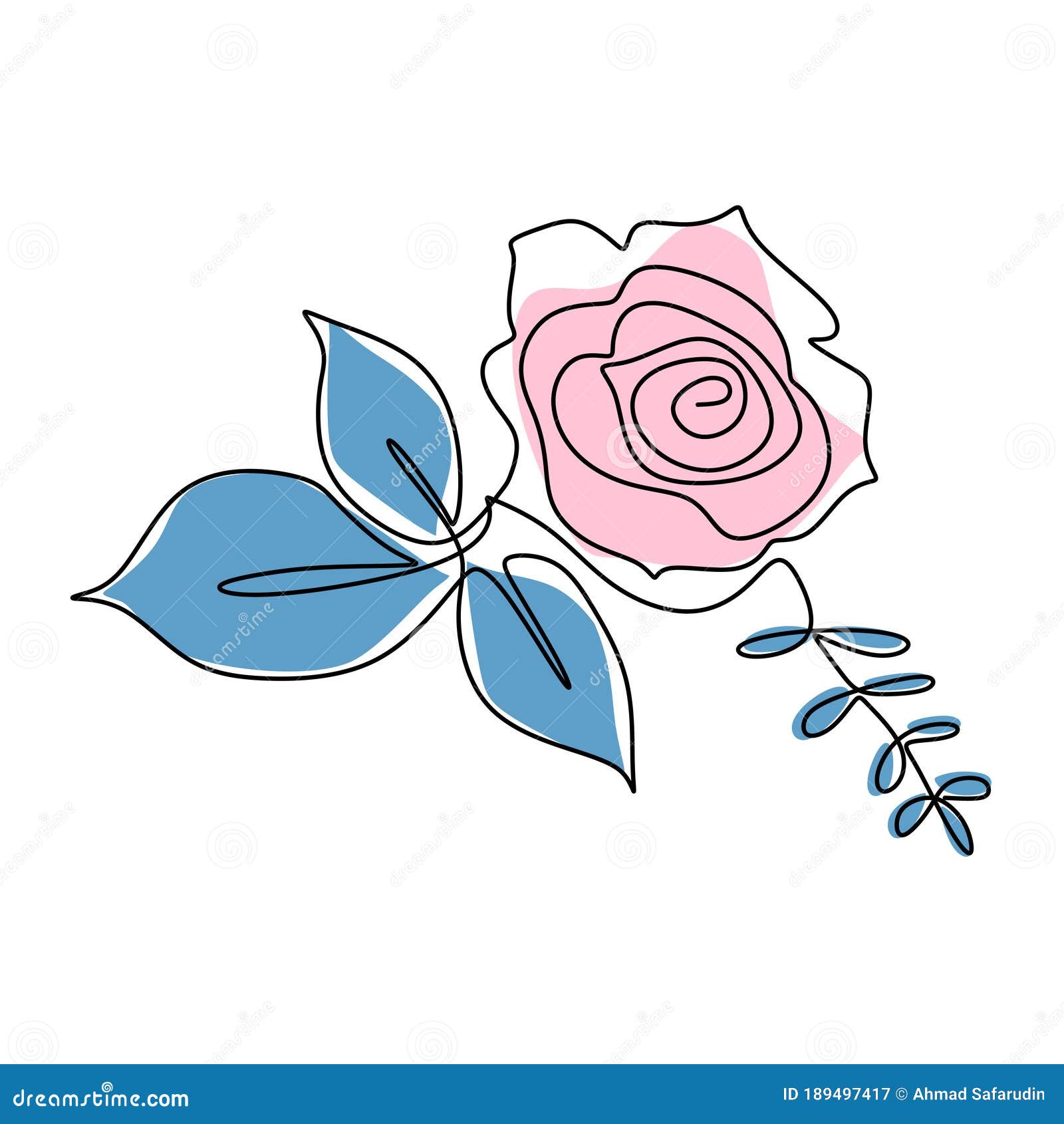 Set of Isolated Rose Flower Sketch Plant Drawing by cookamoto | GraphicRiver