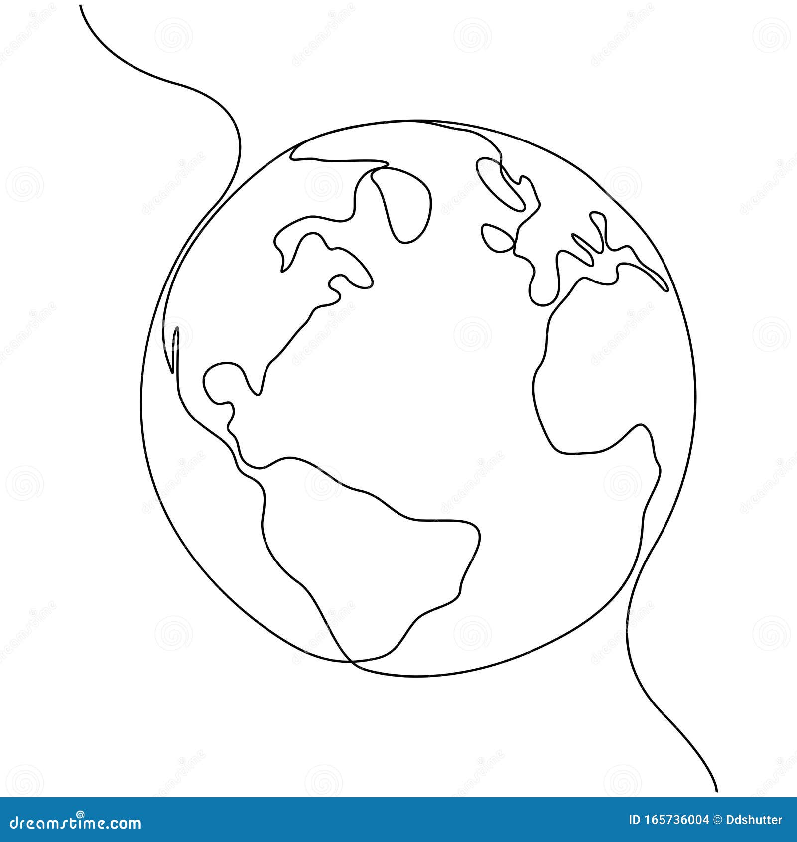 One Line Style World Minimal Style Globe Earth Drawing Simple Modern Minimaistic Style Vector Stock Vector Illustration Of Conceptual America