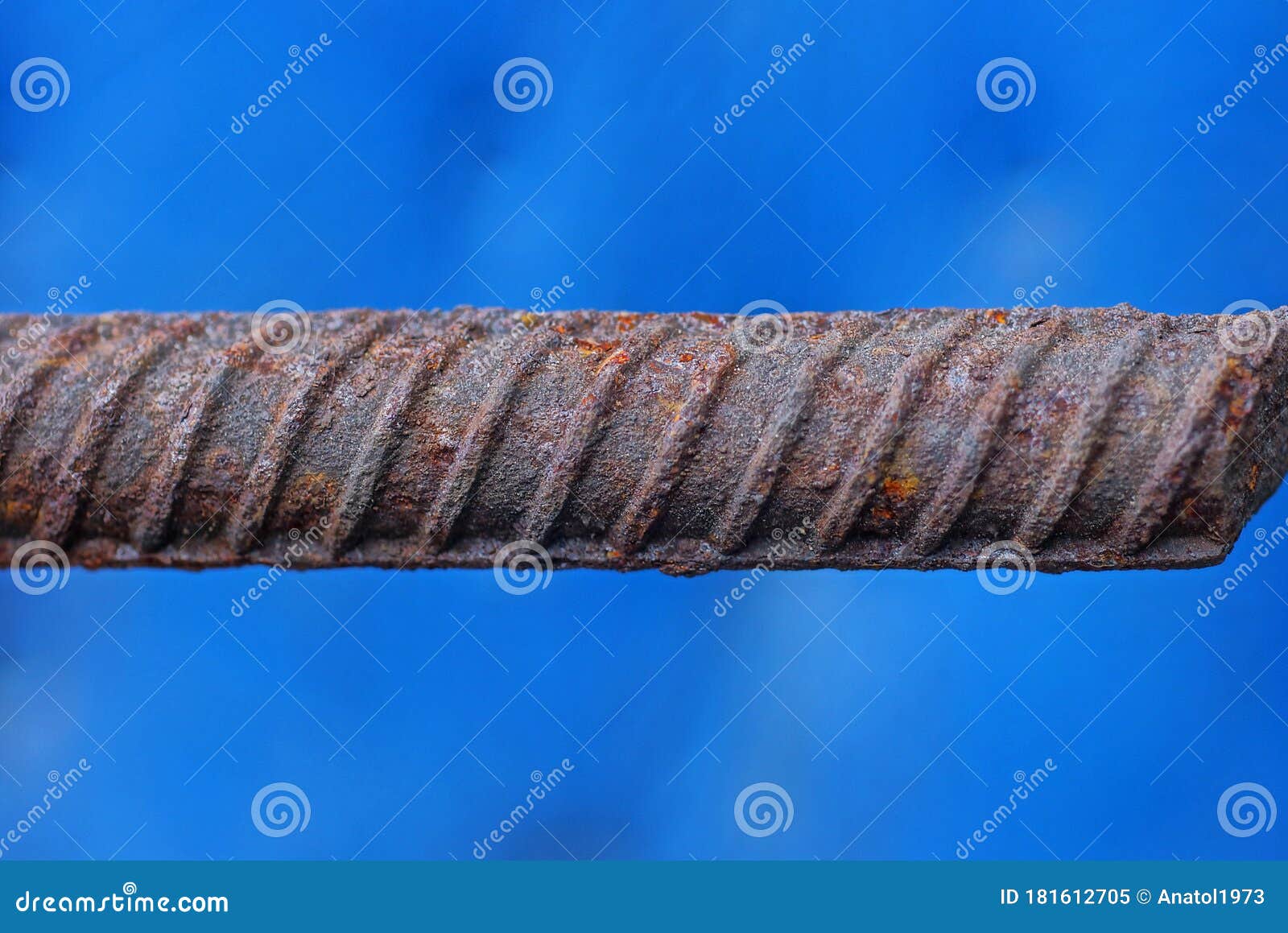 One Long Brown Iron Rod from Rebar in Rust Stock Image - Image of armature,  corrosion: 181612705